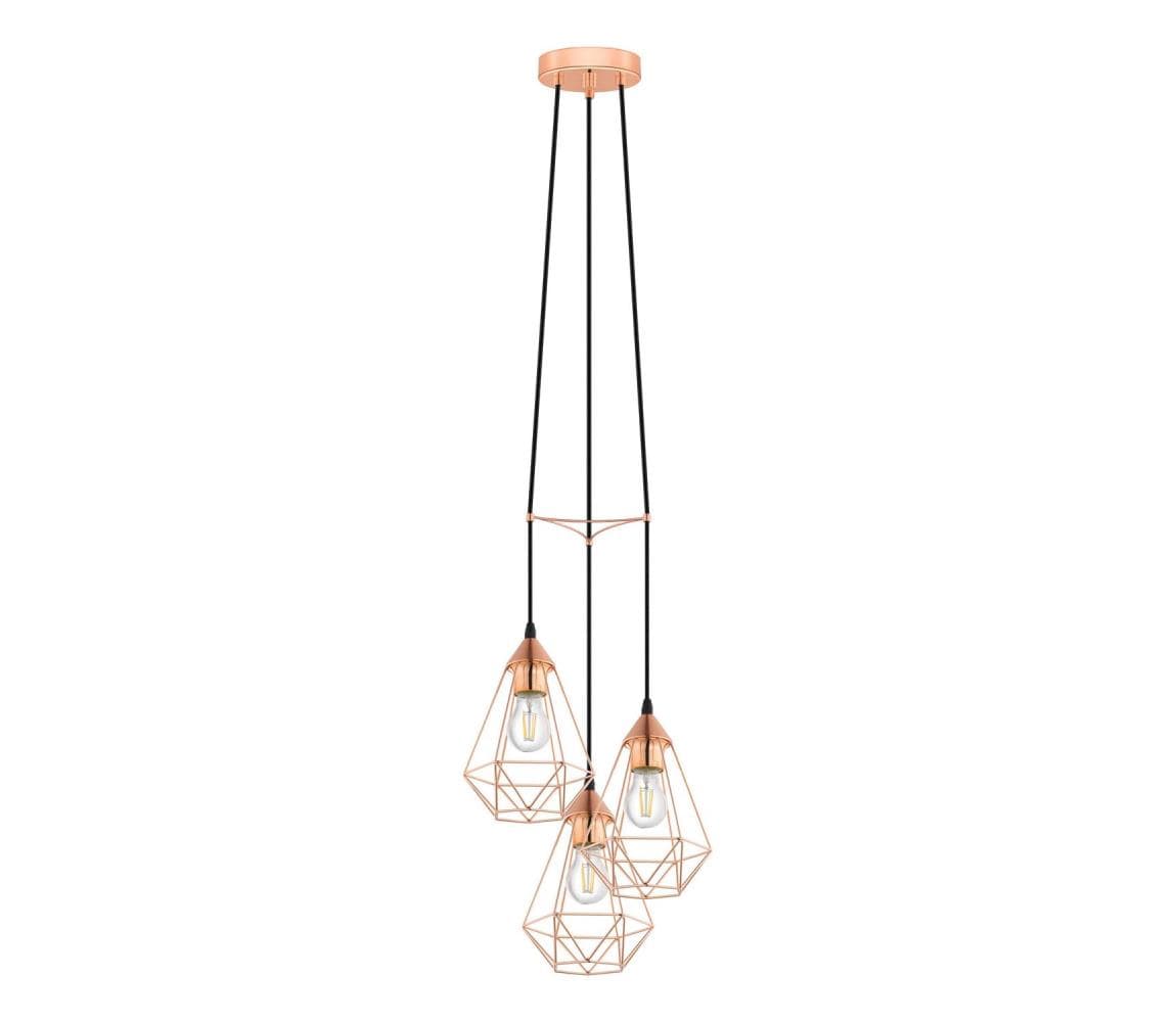 Eglo 78276 - Závesný luster BYRON na lanku 3xE27/60W/230V medený 78276