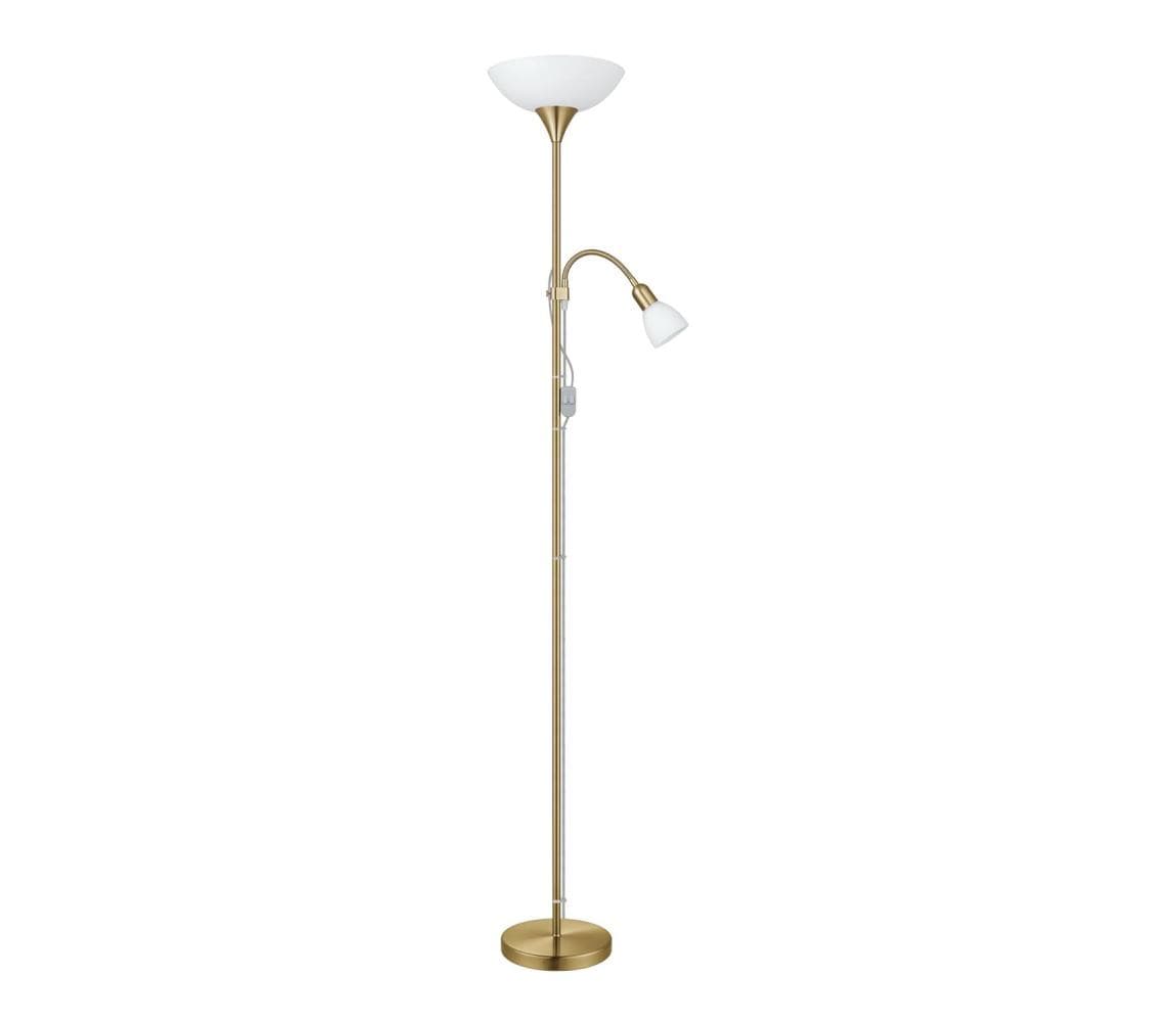 EGLO 82844 - Stojacia lampa UP 2 1xE27/60W + 1xE14/25W mosadz 82844
