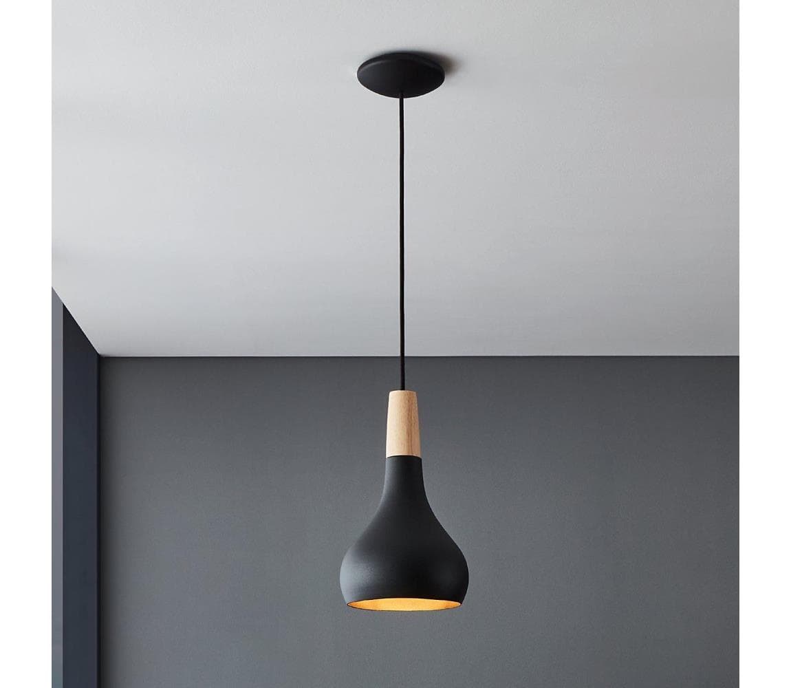 Eglo 900161 - Luster na lanku SABINAR 1xE27/40W/230V pr. 18 cm čierna 900161