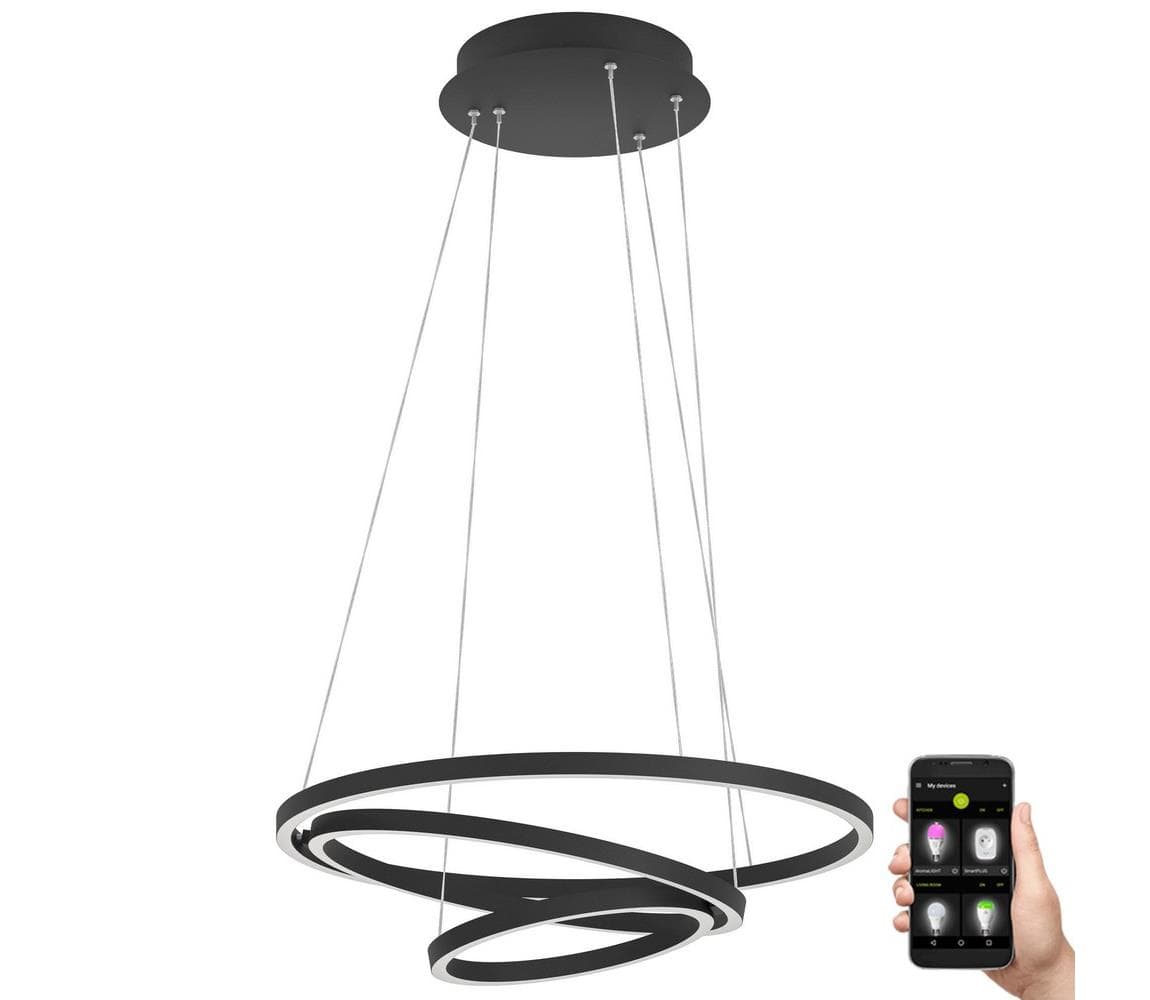 Eglo 900479 - LED Stmievateľný luster na lanku LOBINERO-Z LED/43,2W/230V čierna 900479