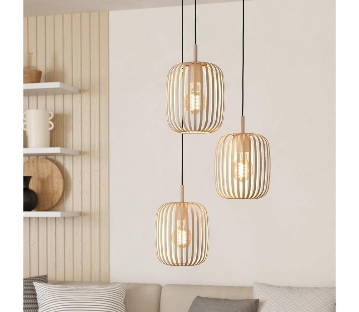 Eglo 900687 - Luster na lanku ROMAZZINA 3xE27/40W/230V béžová 900687