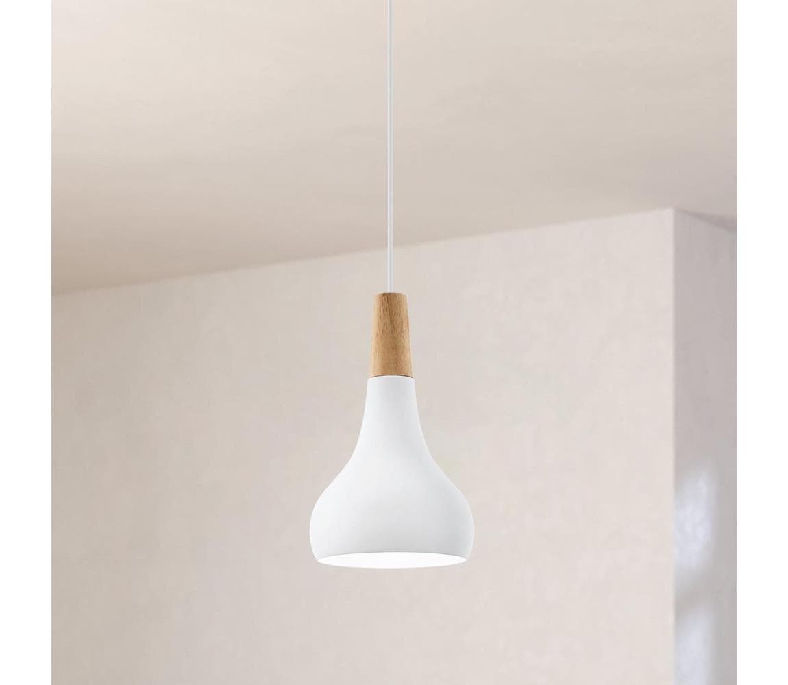 Eglo 901177-Luster na lanku SABINAR 1xE27/60W/230V pr.18cm biela 901177