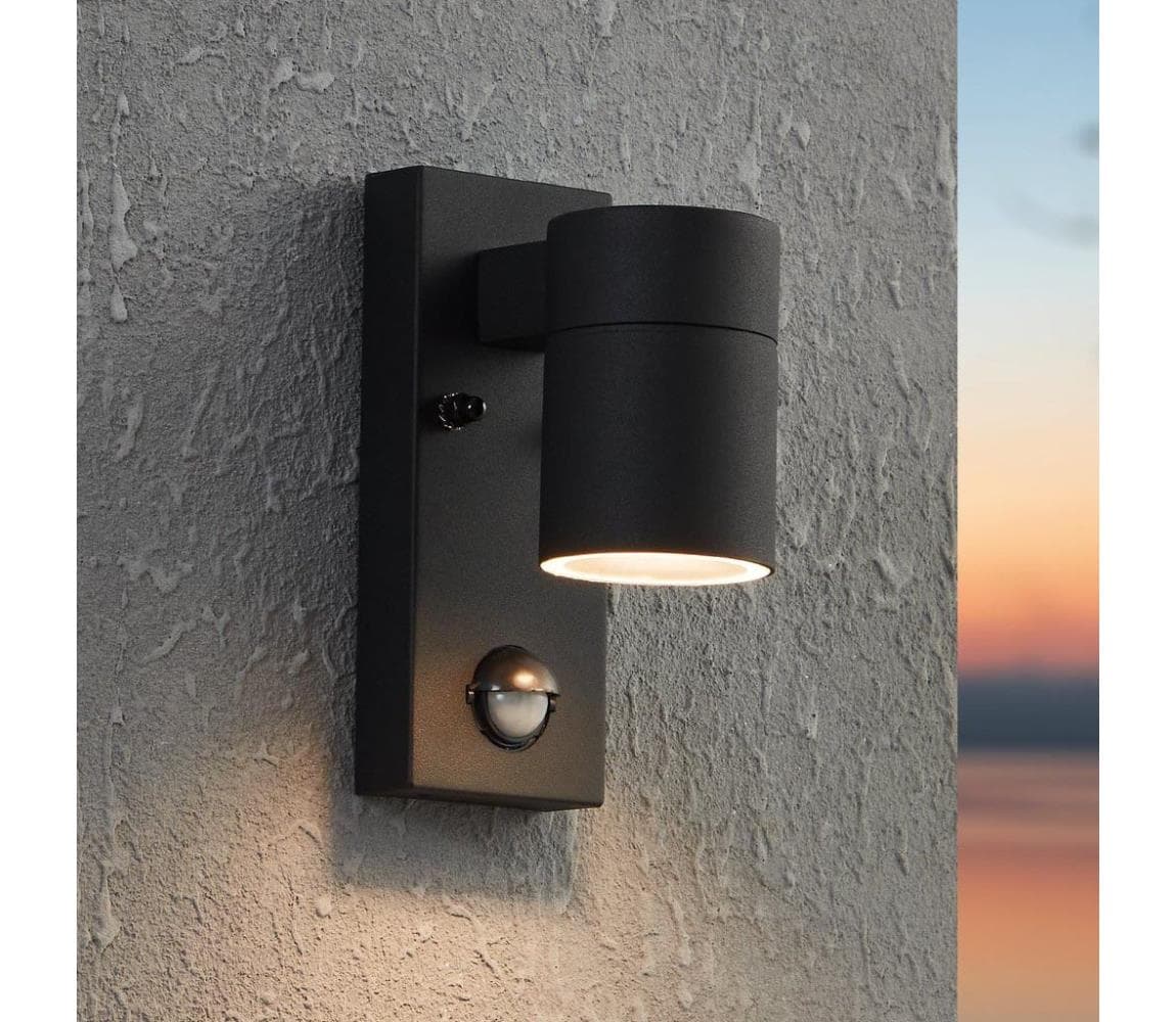 Eglo 99571 - LED Vonkajšie nástenné svietidlo so senzorom RIGA 1xGU10/3W/230V IP44 99571