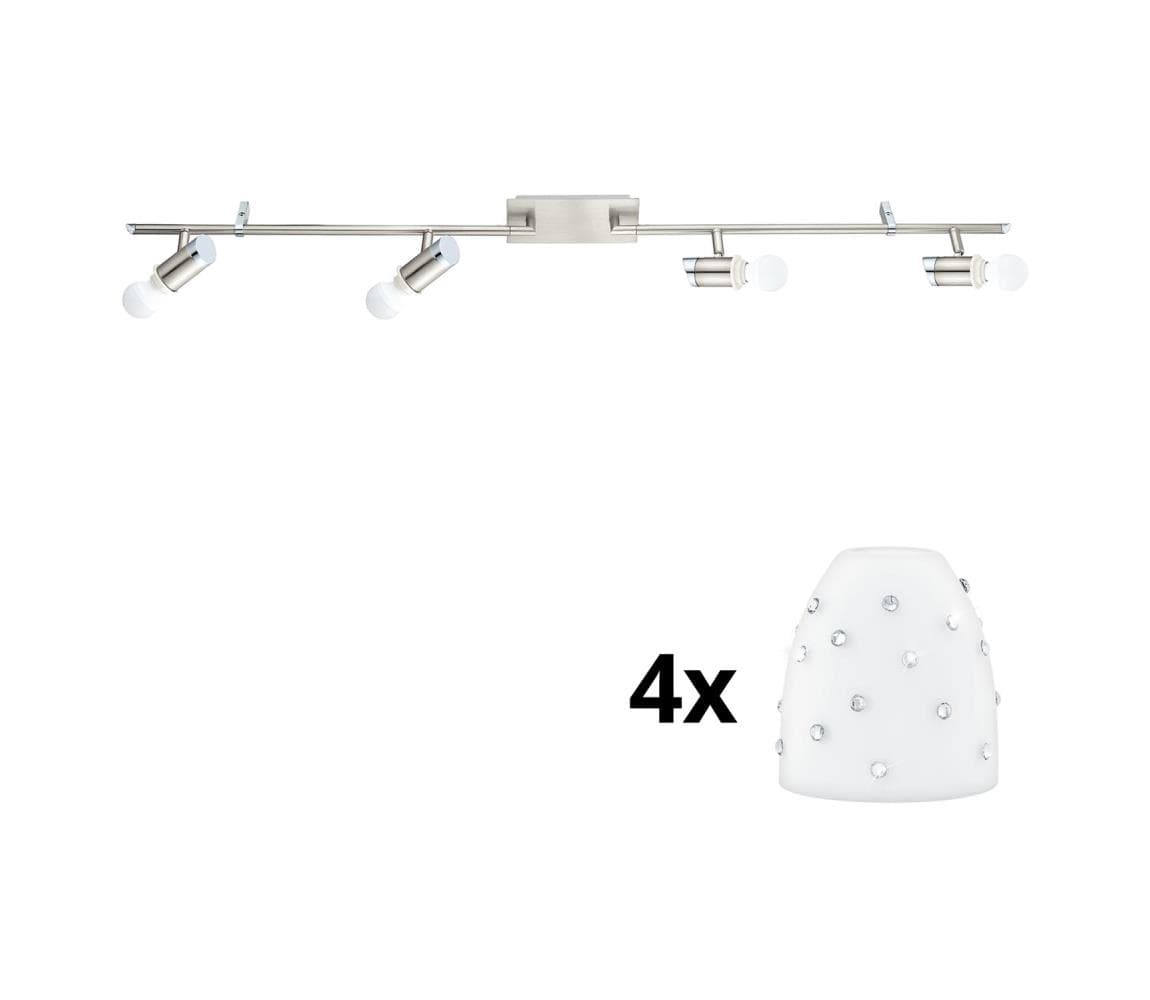 Eglo - LED Bodové svietidlo MY CHOICE 4xE14/4W/230V chróm/biela 1xEG31109+4xEG94749