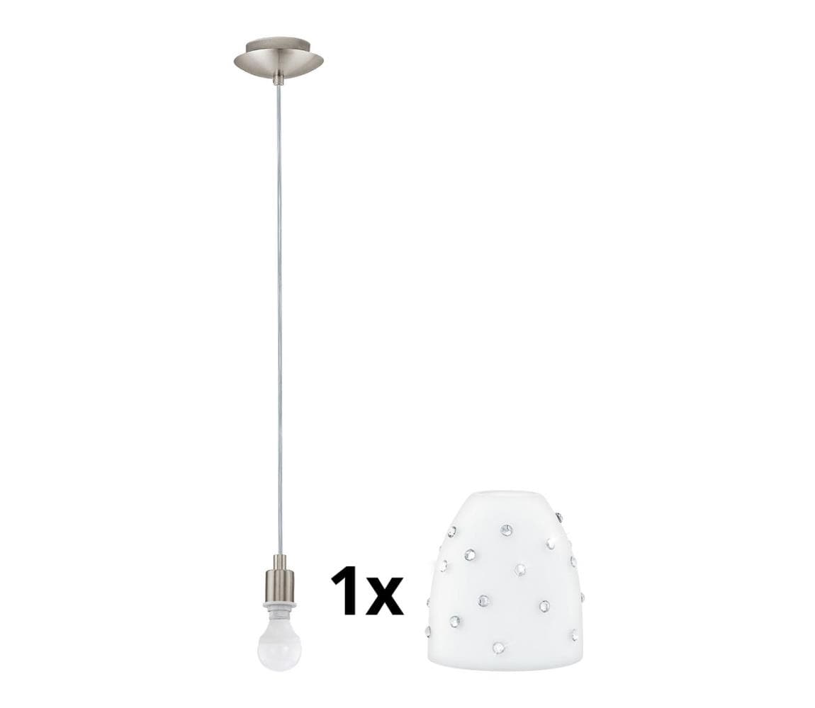 Eglo - LED Luster na lanku MY CHOICE 1xE14/4W/230V chróm/biela 1xEG31117+1xEG94749