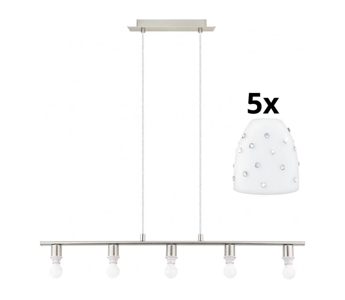 Eglo - LED Luster na lanku MY CHOICE 5xE14/4W/230V chróm/biela 1xEG31119+5xEG94749