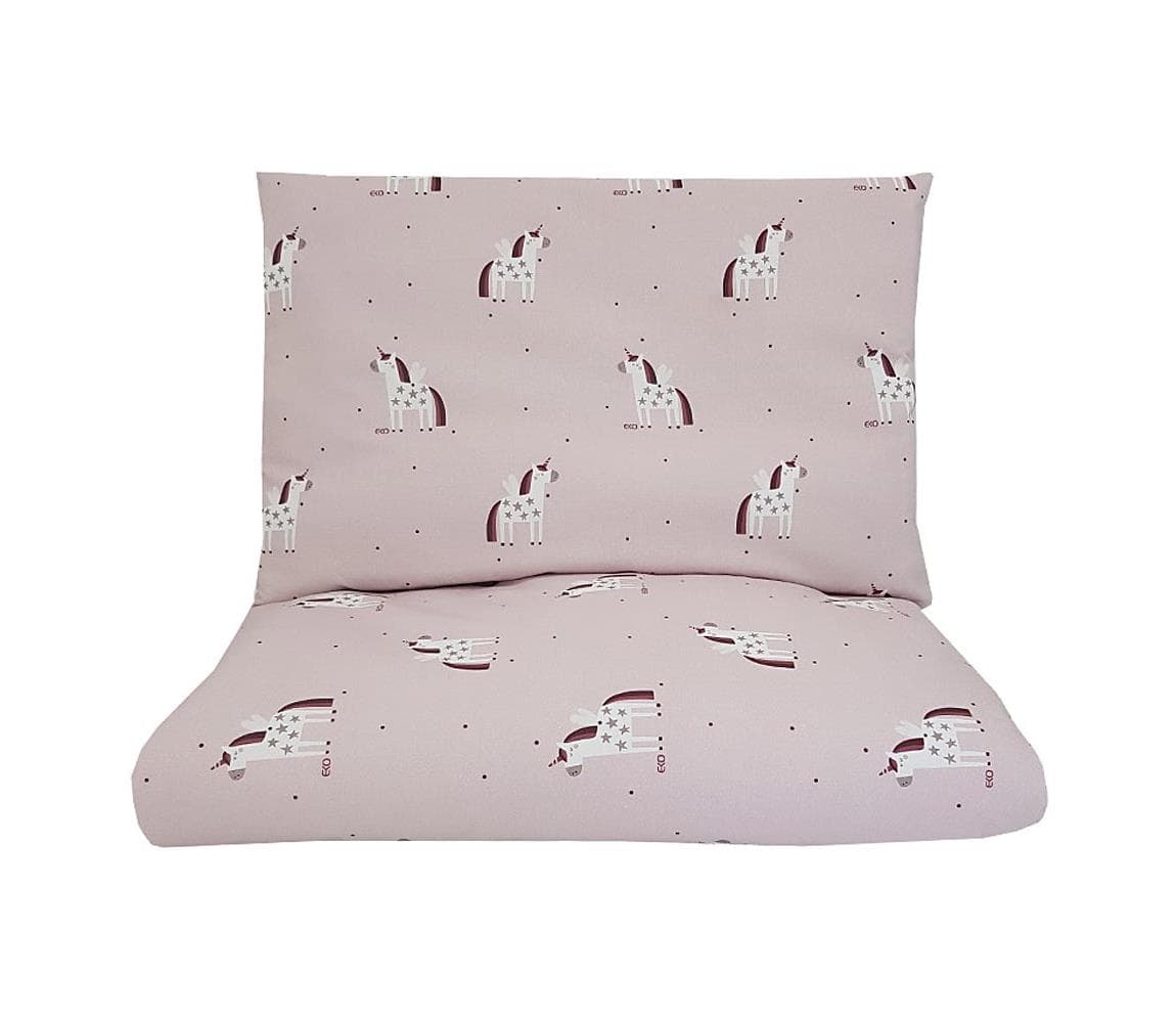 EKO - Obliečky bavlnené mušelínové do postieľky UNICORN 2-dielne KPO-07-2-UNICORN