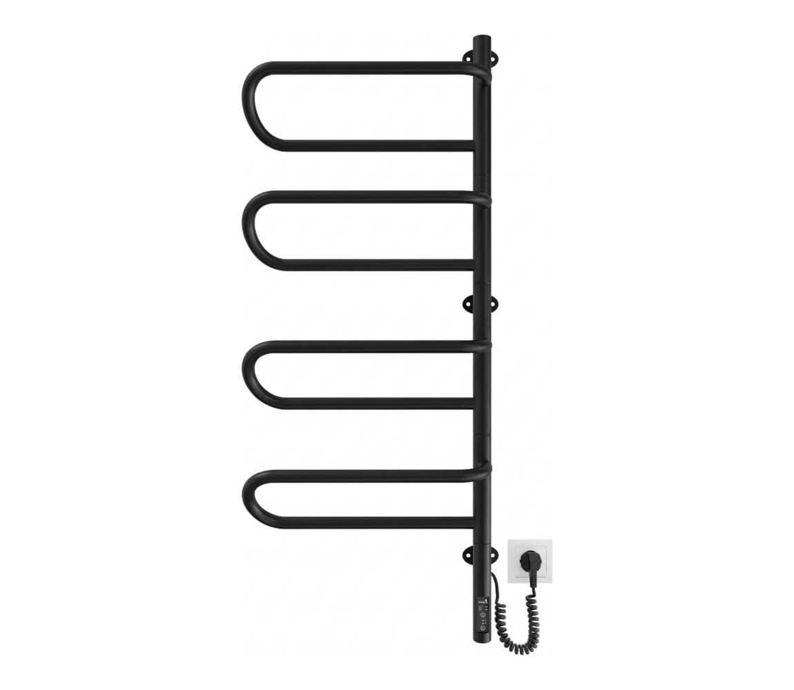 Mario-Radiators Elektrický otočný sušiak na uteráky ELECTRA 120W/230V 102,5x44,5 cm nerez/čierna pravý 2.3.1004.11.BM