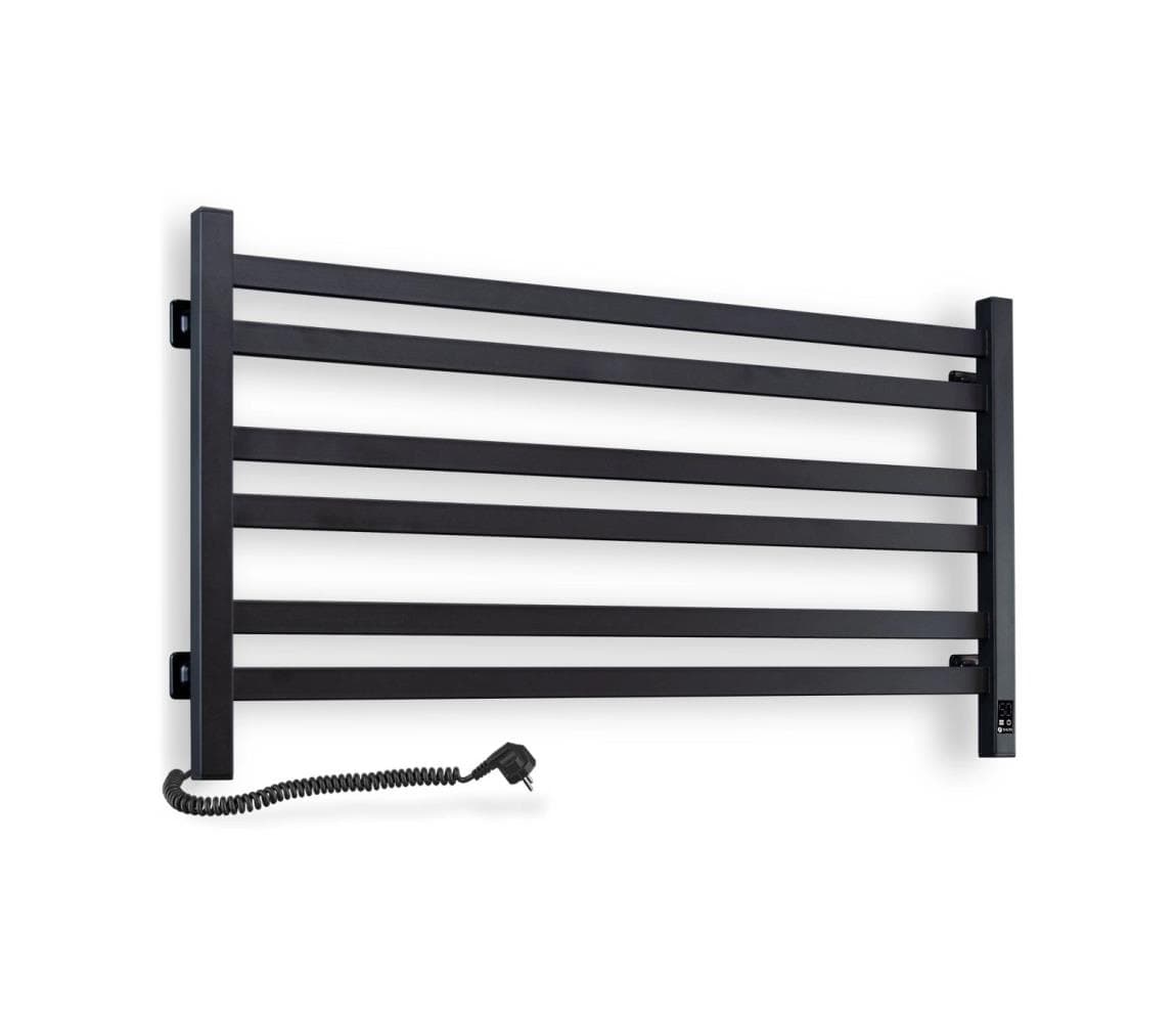 Navin Elektrický sušiak na uteráky s termostatom AVANGARD 181 W, 50 × 90 cm, čierny, ľavý 12-228153-9050