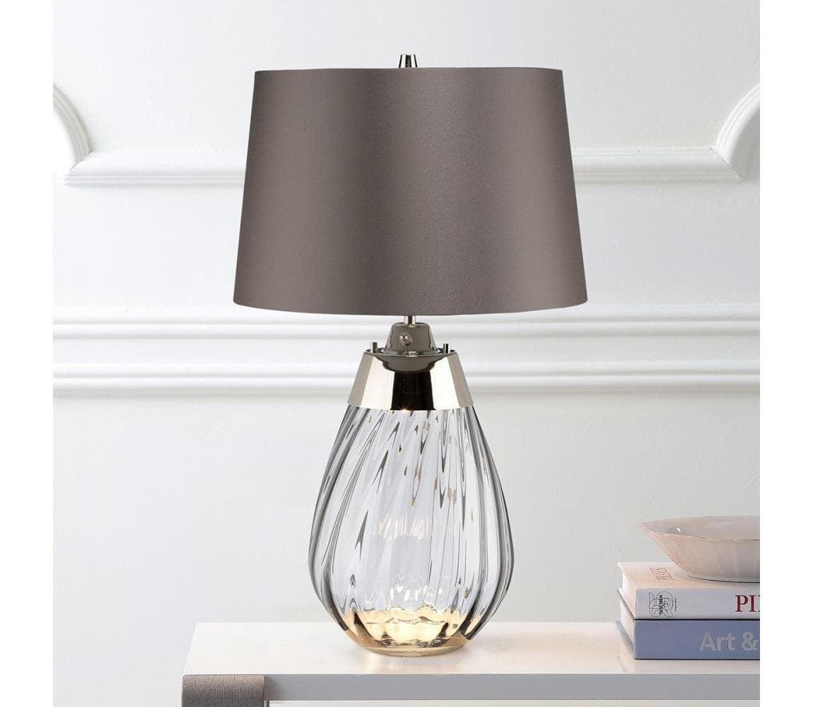 Elstead LENA-TL-S-SMOKE - LED Stolná lampa LENA 1xE27/60W/230V + 1xGU10/7W šedá LENA-TL-S-SMOKE