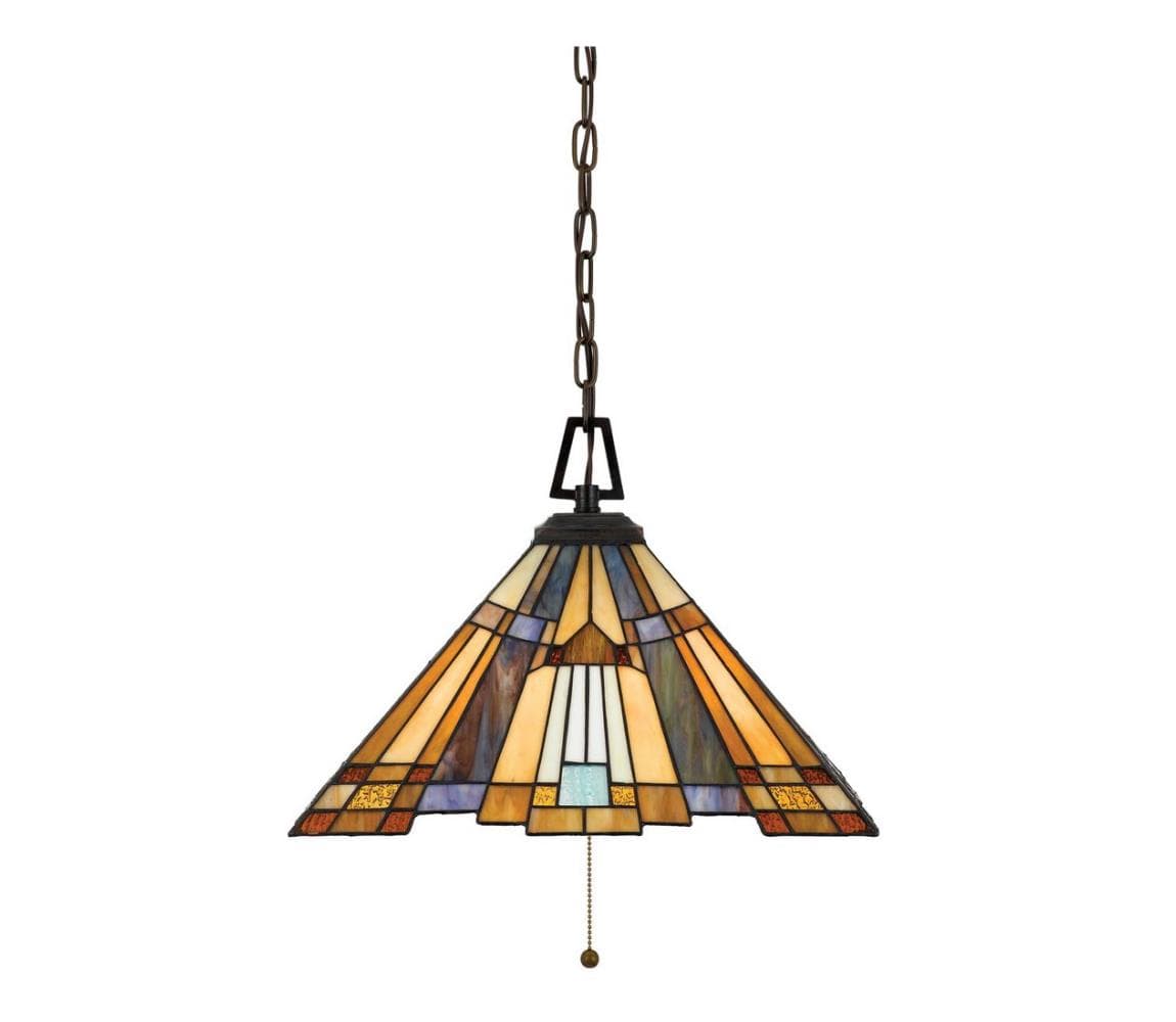 Elstead QZ-INGLENOOK-P-A - Luster na reťazi v štýle Tiffany INGLENOOK 3xE27/60W/230V QZ-INGLENOOK-P-A
