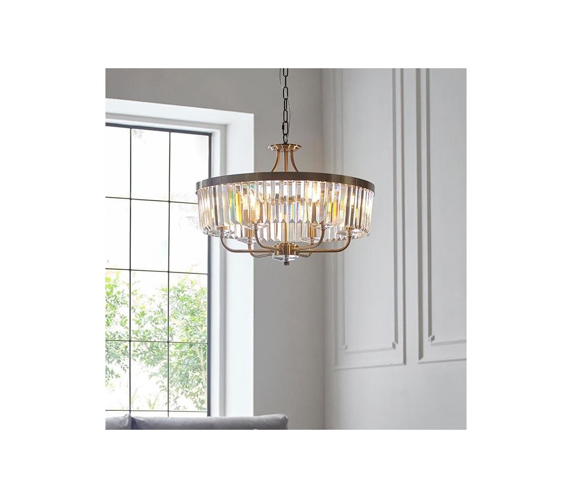Endon 102505 - Luster na reťazi 6xE14/6W/230V priemer 55 cm mosadz 102505