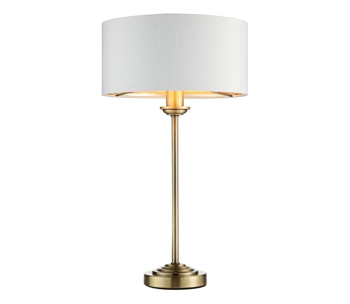 Endon 104054 - Stolná lampa HIGHCLERE 1xE14/7W/230V biela/mosadz pr. 25 cm 104054