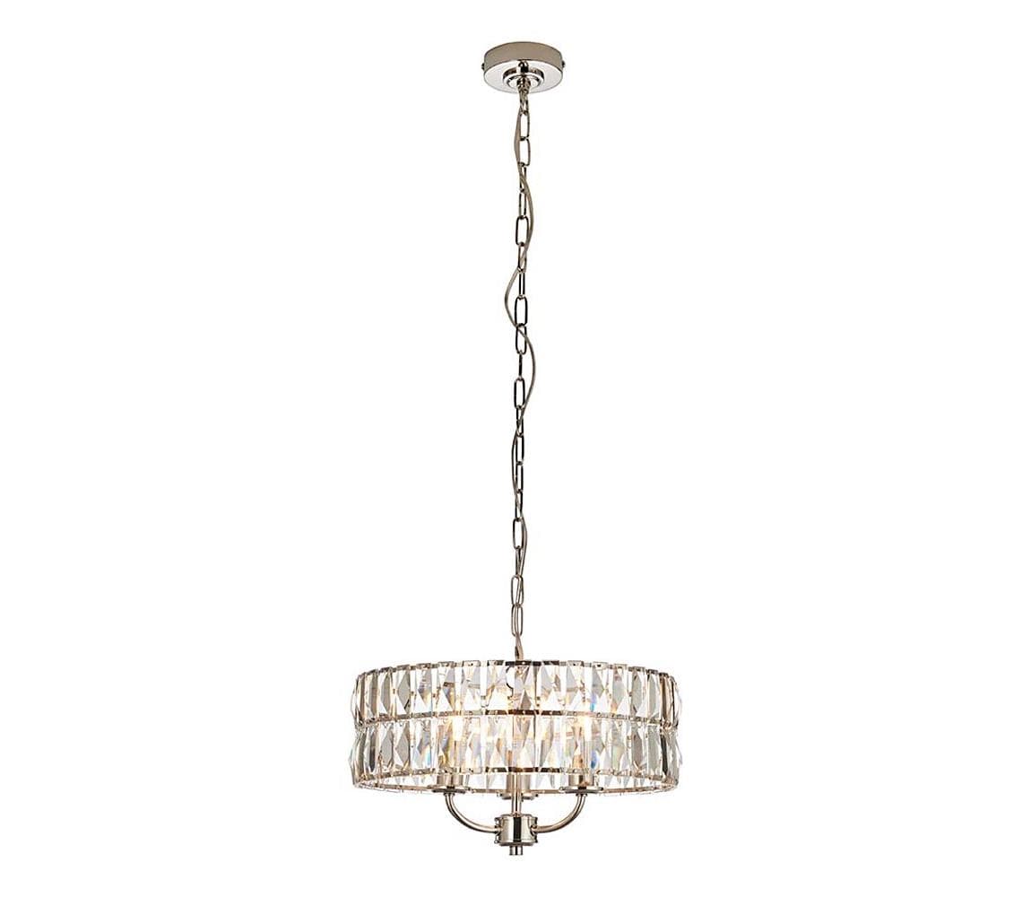 Endon 104466 - Luster na reťazi CLIFTON 3xE14/6W/230V lesklý chróm/číra 104466