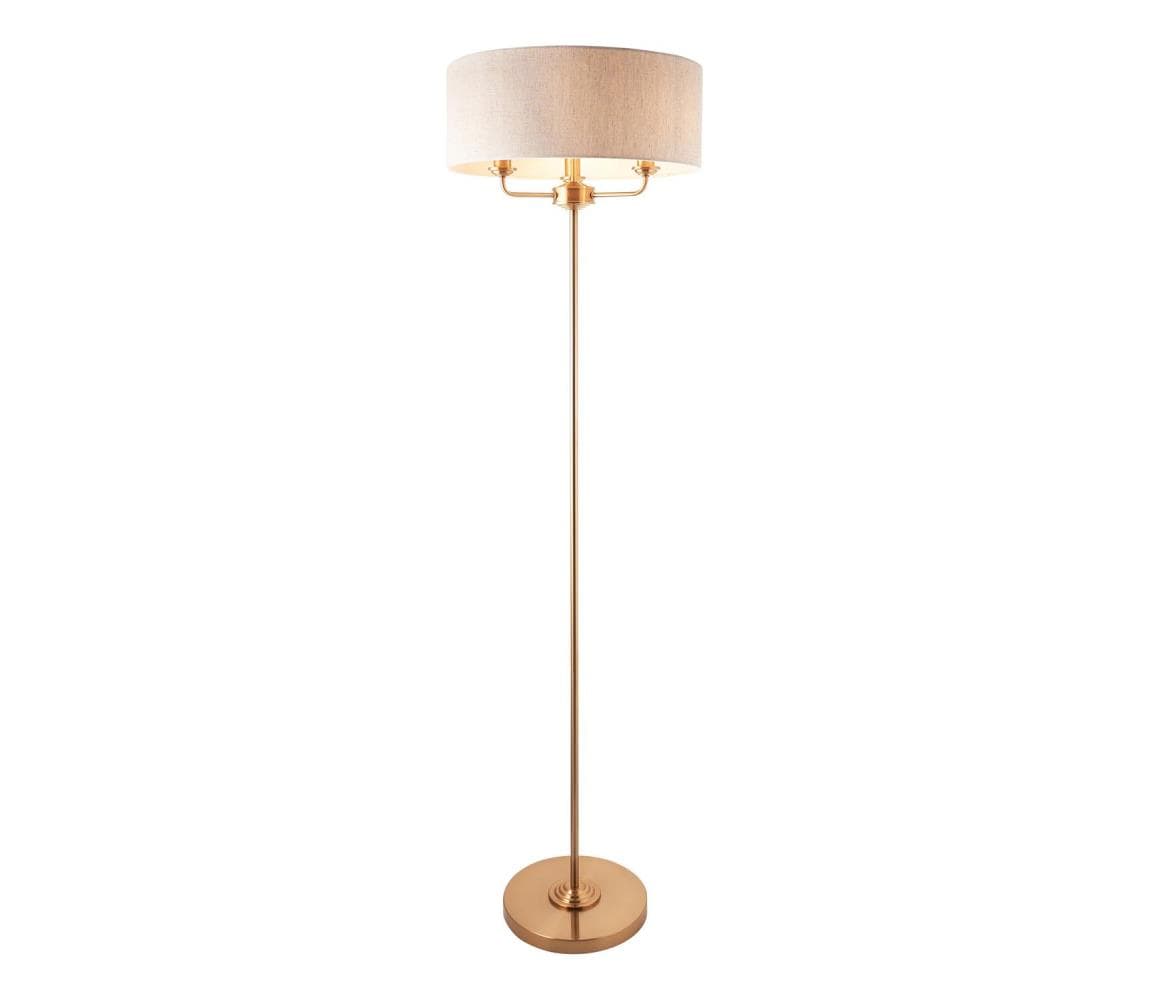 Endon 110724 - Stojacia lampa HIGHCLERE 1xE14/40W/230V béžová/mosadz 110724