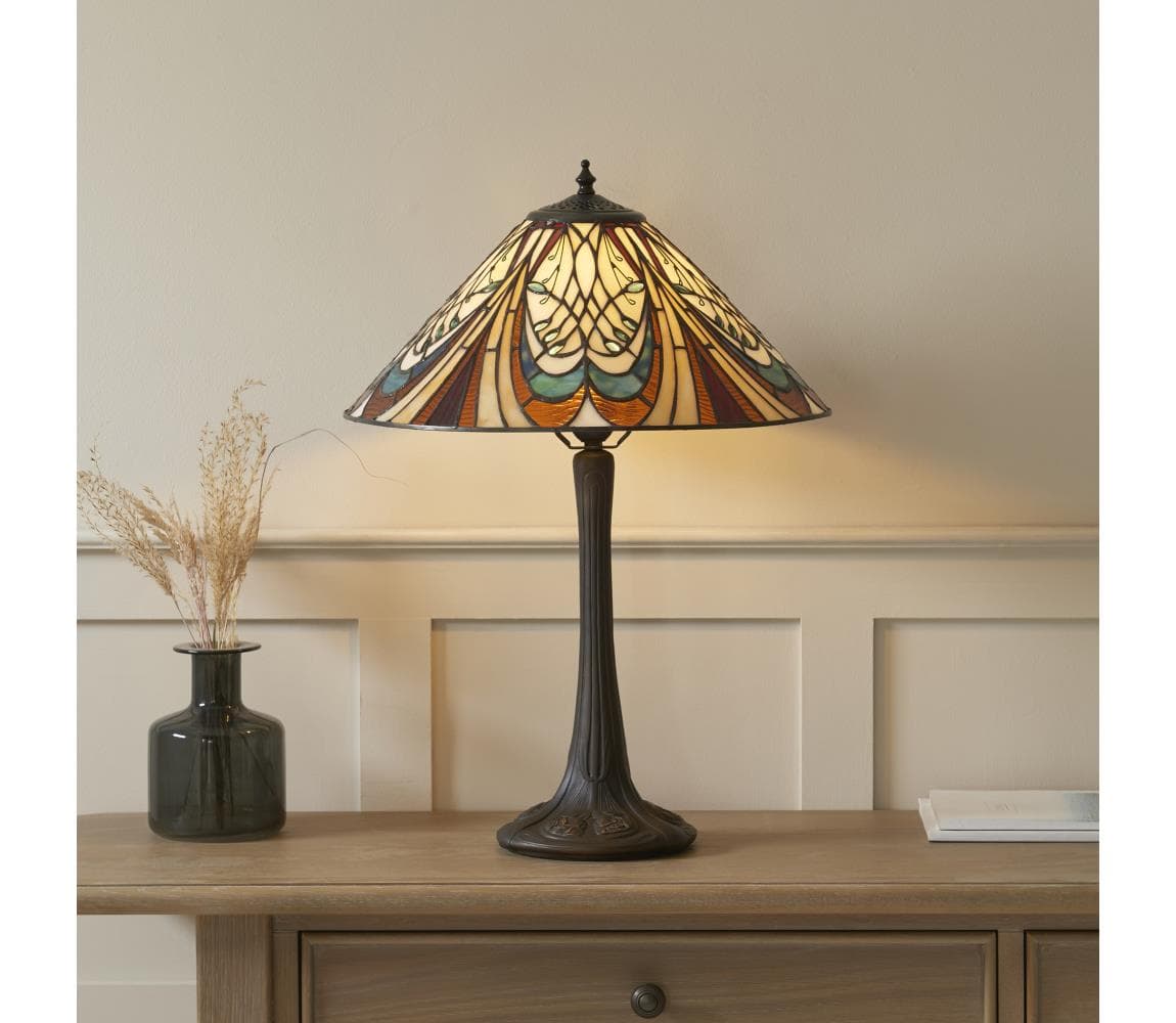 Endon 112185 - Stolná lampa Tiffany HECTOR 1xE27/10W/230V priemer 40 cm 112185