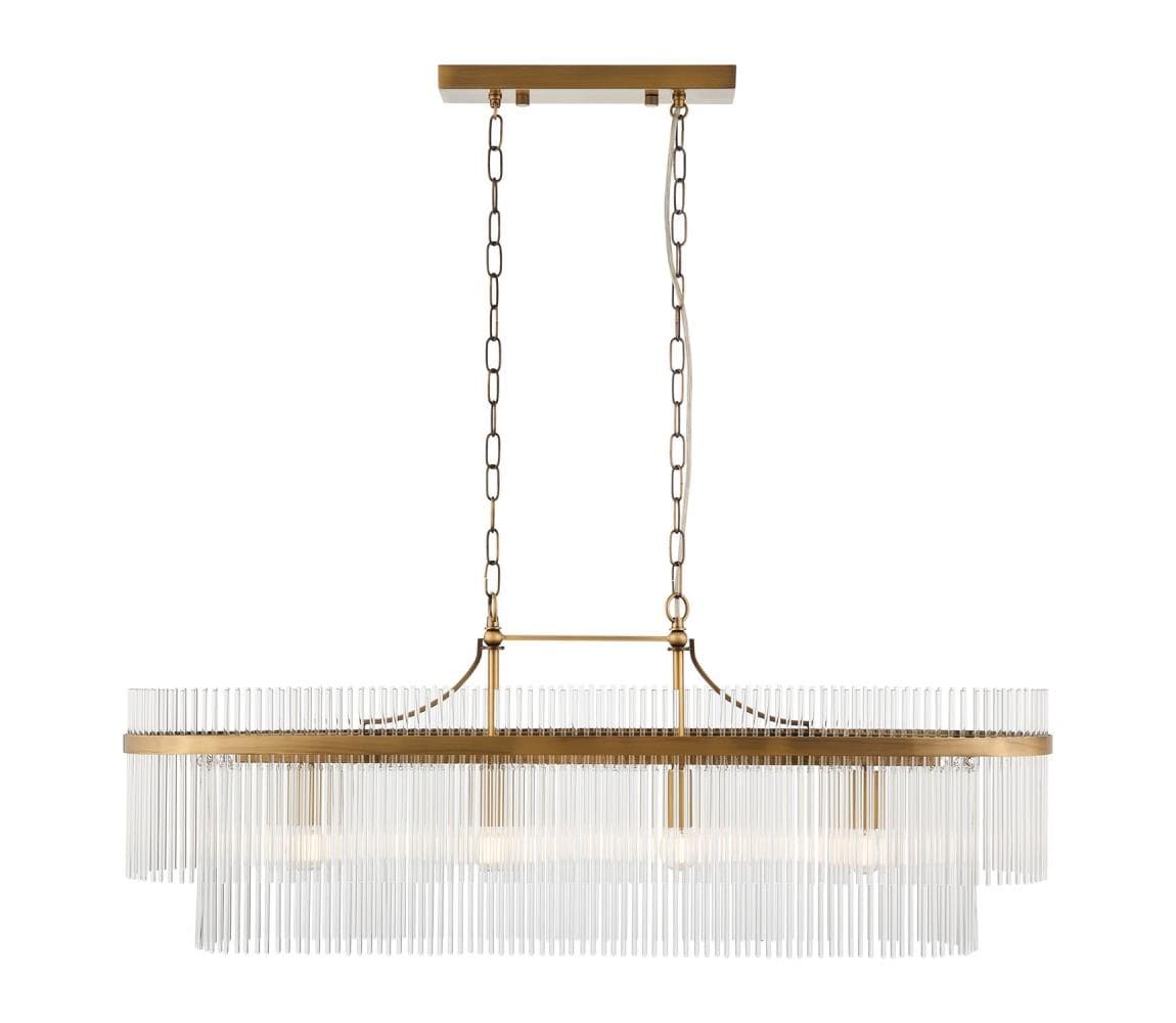 Endon 112573 - Luster na reťazi MARIETTA 4xE14/6W/230V mosadz/číra 112573