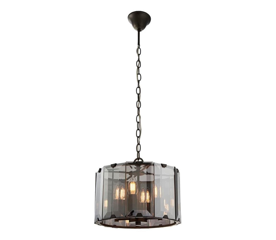 Endon 61281 - Luster na reťazi CLOONEY 4xE14/40W/230V čierna/dymová 61281