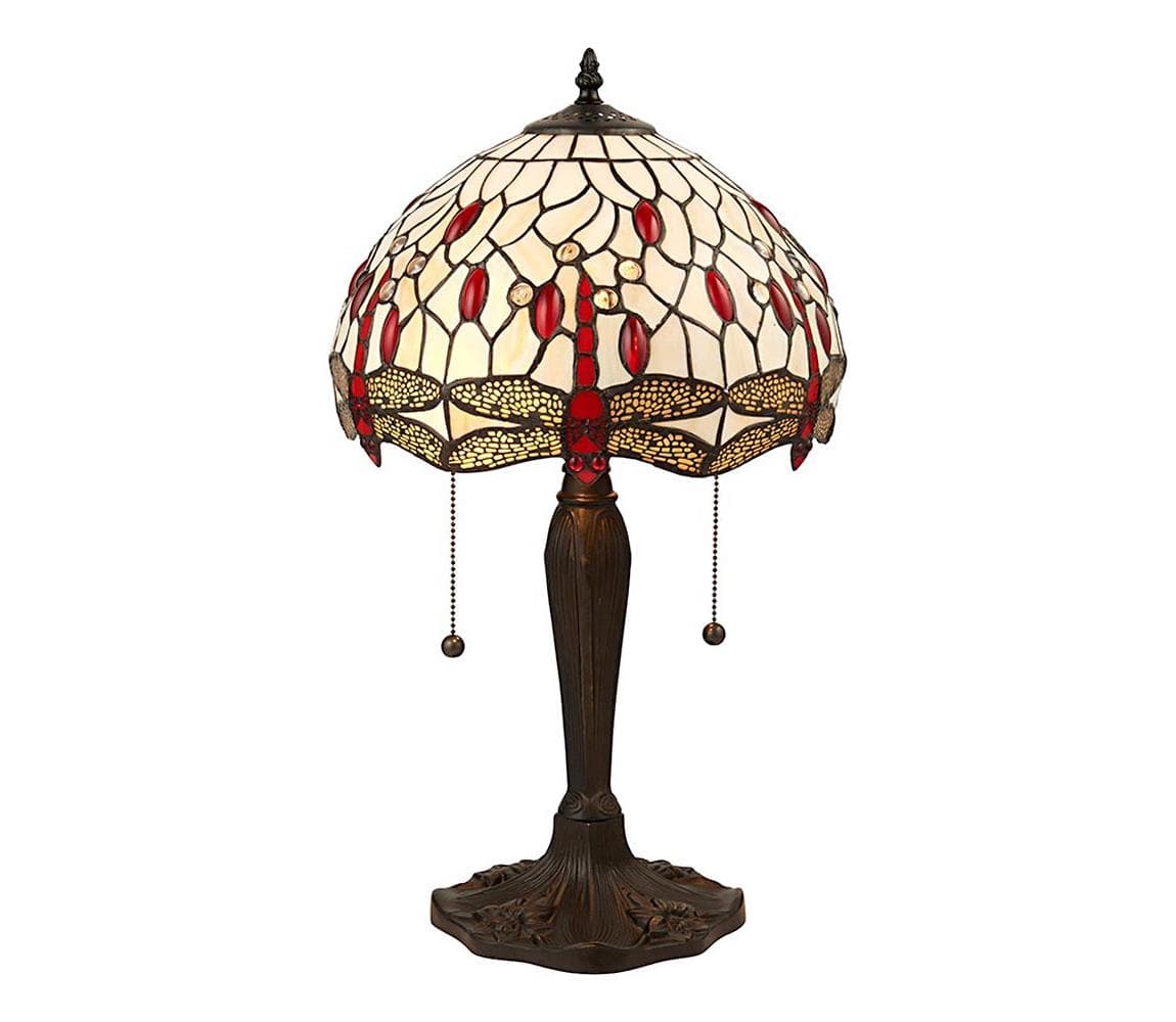 Endon 64086 - Stolná lampa Tiffany DRAGONFLY 2xE27/60W/230V priemer 30 cm 64086
