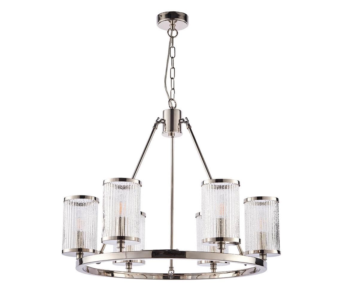 Endon 74128 - Luster na reťazi EASTON 6xE14/6W/230V lesklý chróm 74128