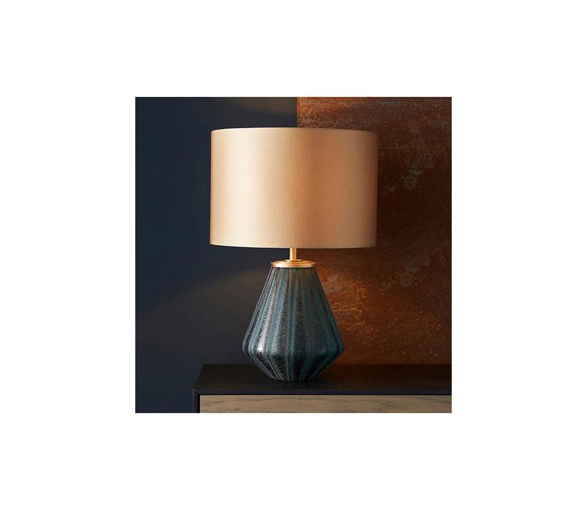 Endon 93059 - Stolná lampa ALYSSIA 1xE27/10W/230V zlatá/modrá 93059