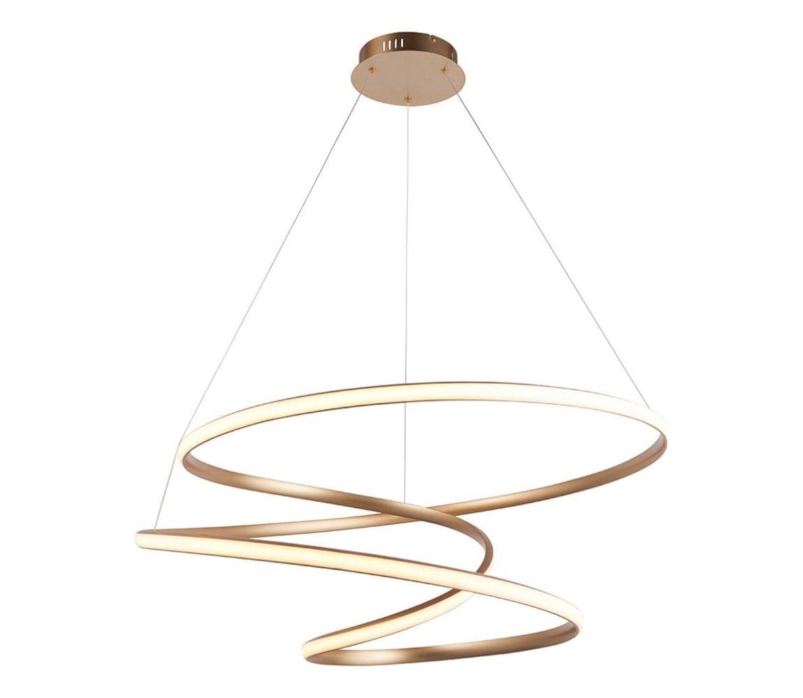 Endon 97639 - LED stmievateľný luster na lanku TWIRL LED/88W/230V 3000K zlatý 97639