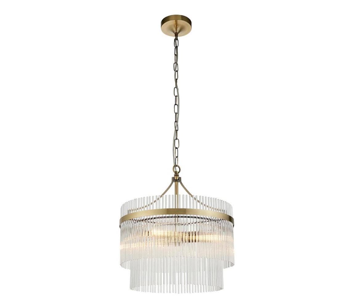 Endon 99167 - Luster na reťazi MARIETTA 3xE14/7W/230V mosadz/číra 99167