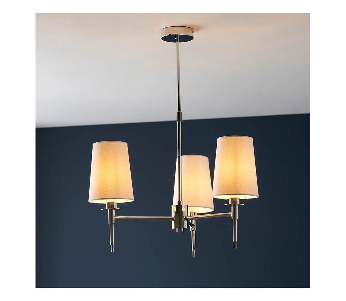 Endon 99455 - Luster na tyči 3xE14/6W/230V lesklý chróm/biela 99455