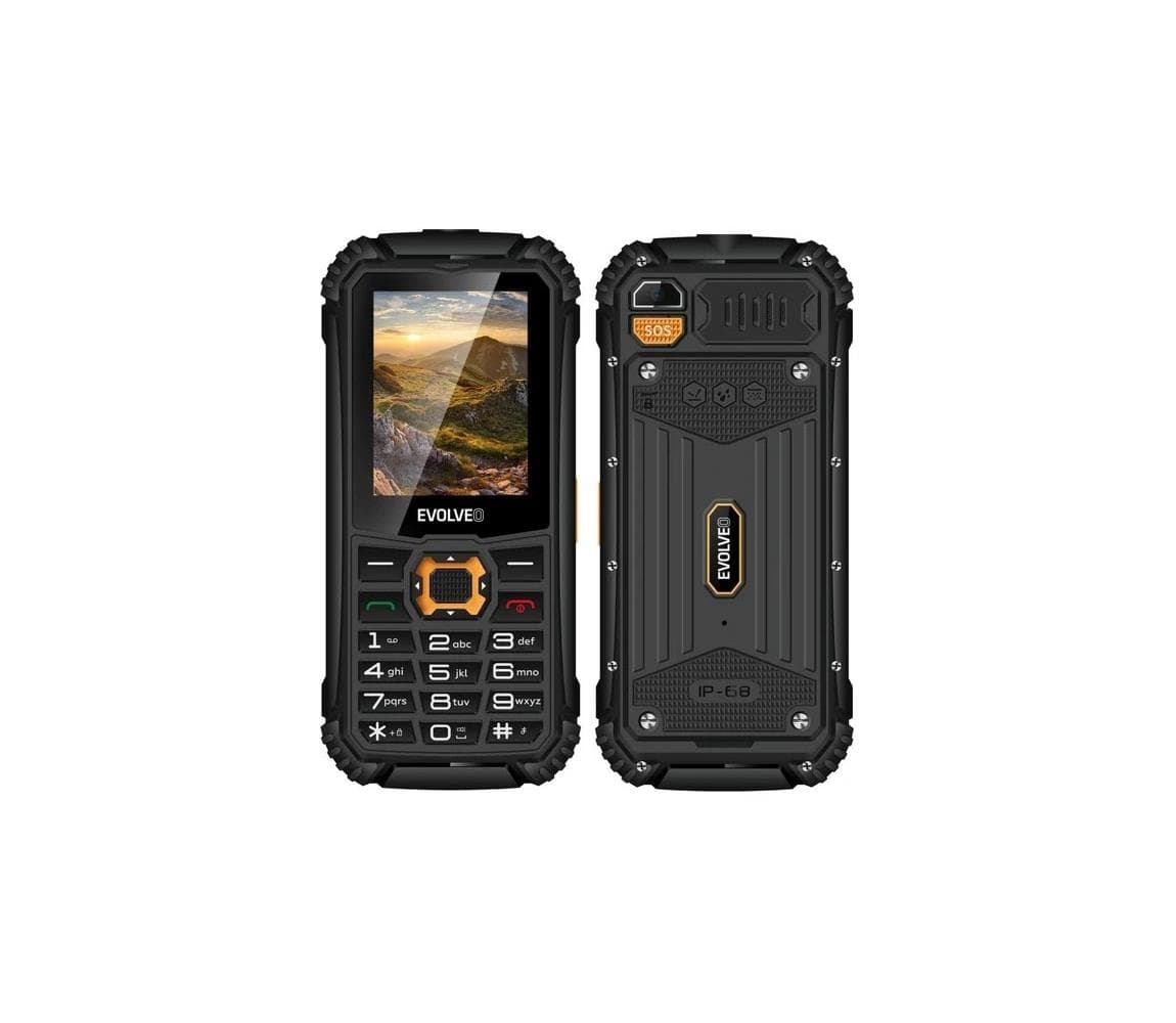 Evolveo - StrongPhone Q1 vodotesný Dual SIM telefón čierna/oranžová SGP-Q1-BO