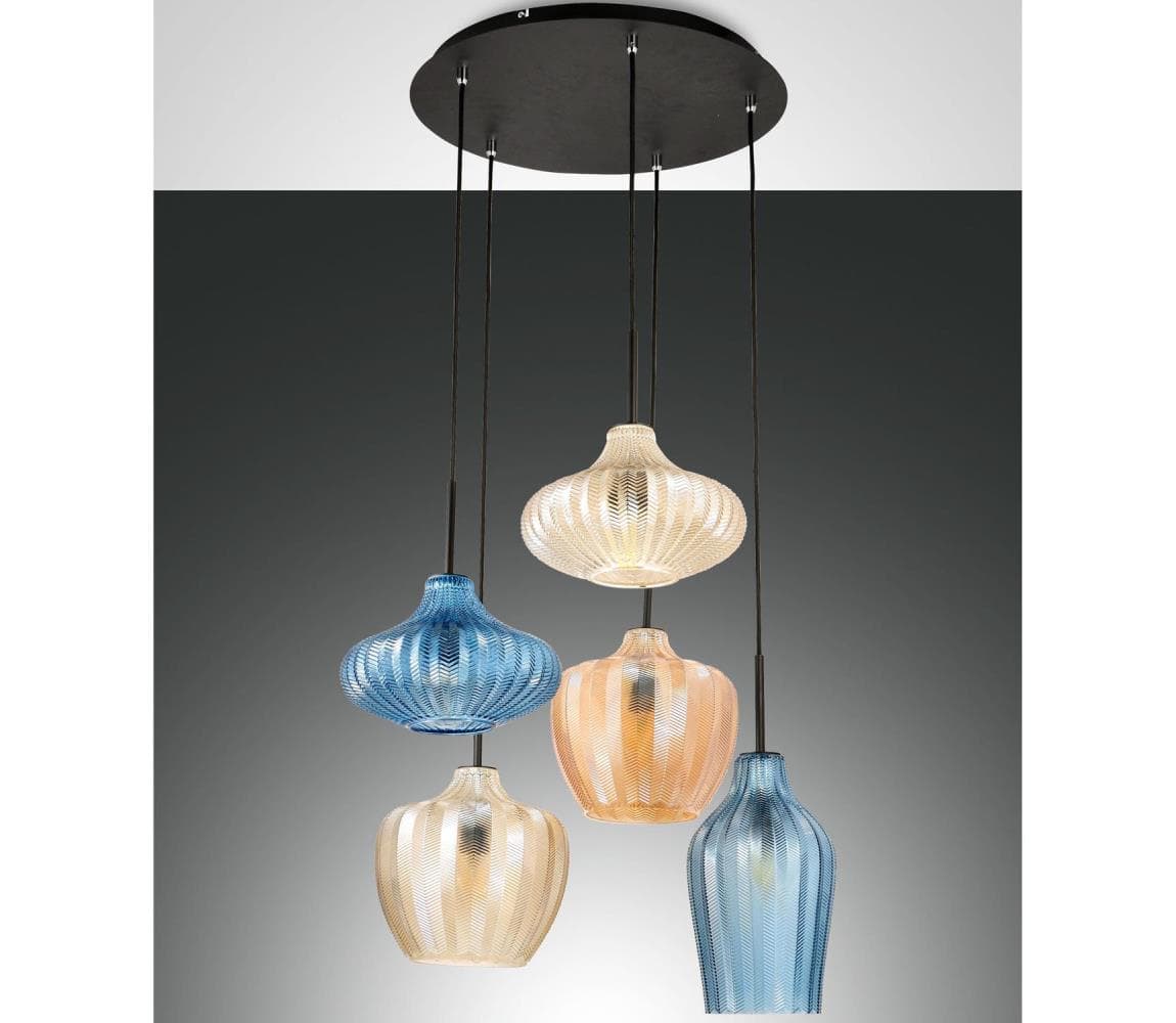 Fabas Luce 3725-49-363 - Luster na lanku OLBIA 5xE27/40W/230V 3725-49-363