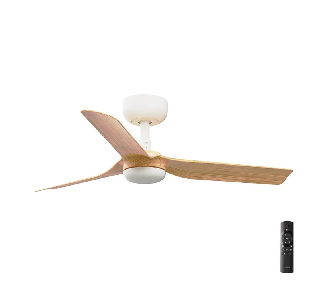 FARO Barcelona FARO 33821-Stropný látor MINI PUNT S hnedá/biela pr.90 cm + diaľkové ovládanie 33821