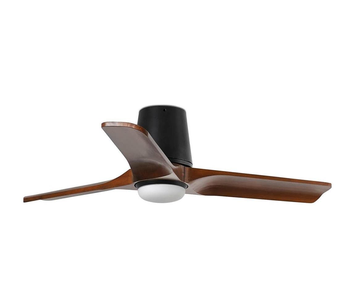 FARO Barcelona FARO 33837-1TW-LED Stmievateľný látor HEYWOOD TUB S 10W/230V borovica/čierna priemer 90 cm s diaľkovým ovládaním 338371S