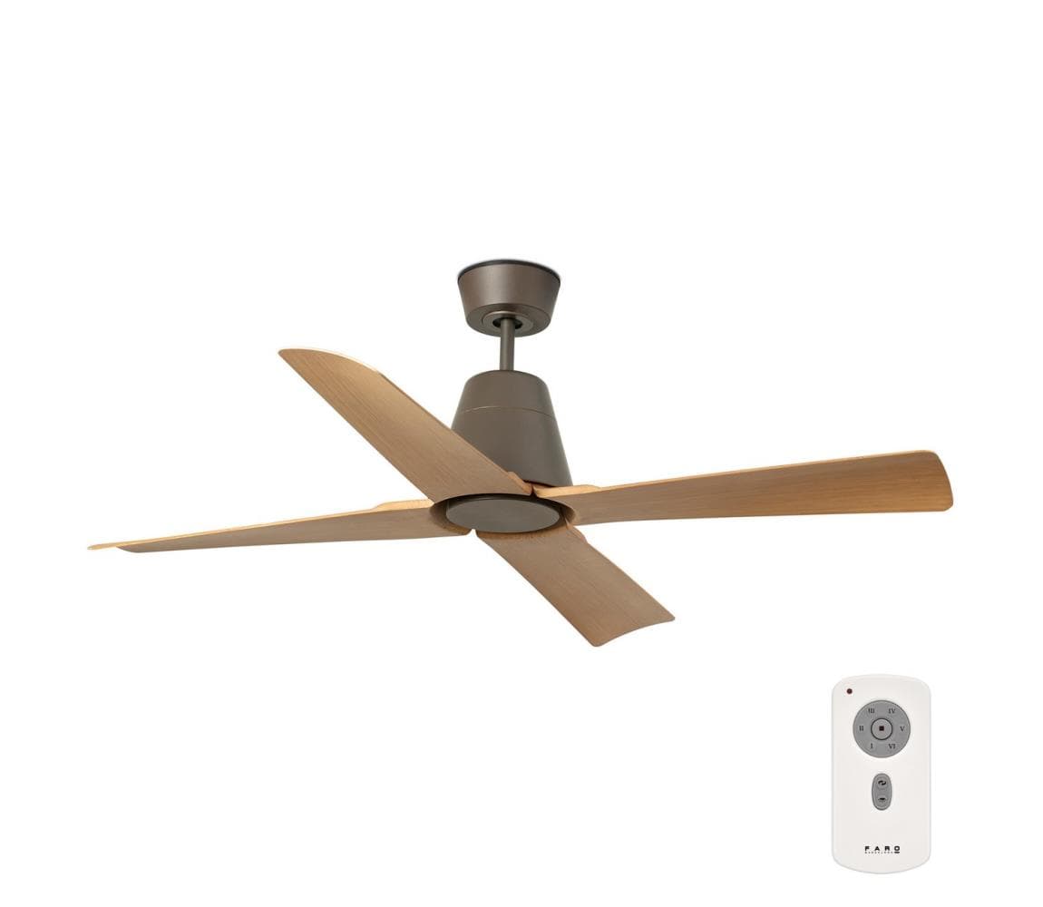 FARO Barcelona FARO 34106 - Stropný látor TYPHOON M hnedá pr. 130 cm IP44 + diaľkové ovládanie 34106