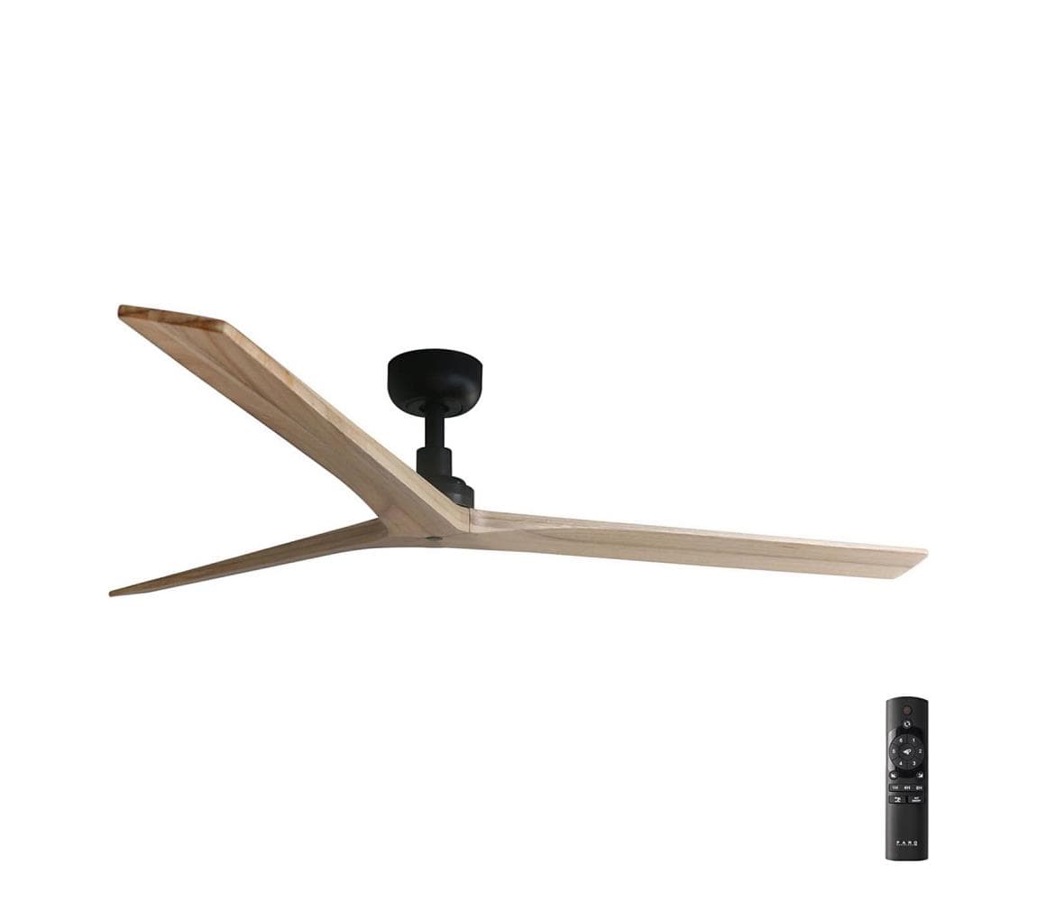 FARO Barcelona FARO 34282 -Stropný látor KLIM L borovica/čierna pr. 150 cm+ diaľkové ovládanie 34282
