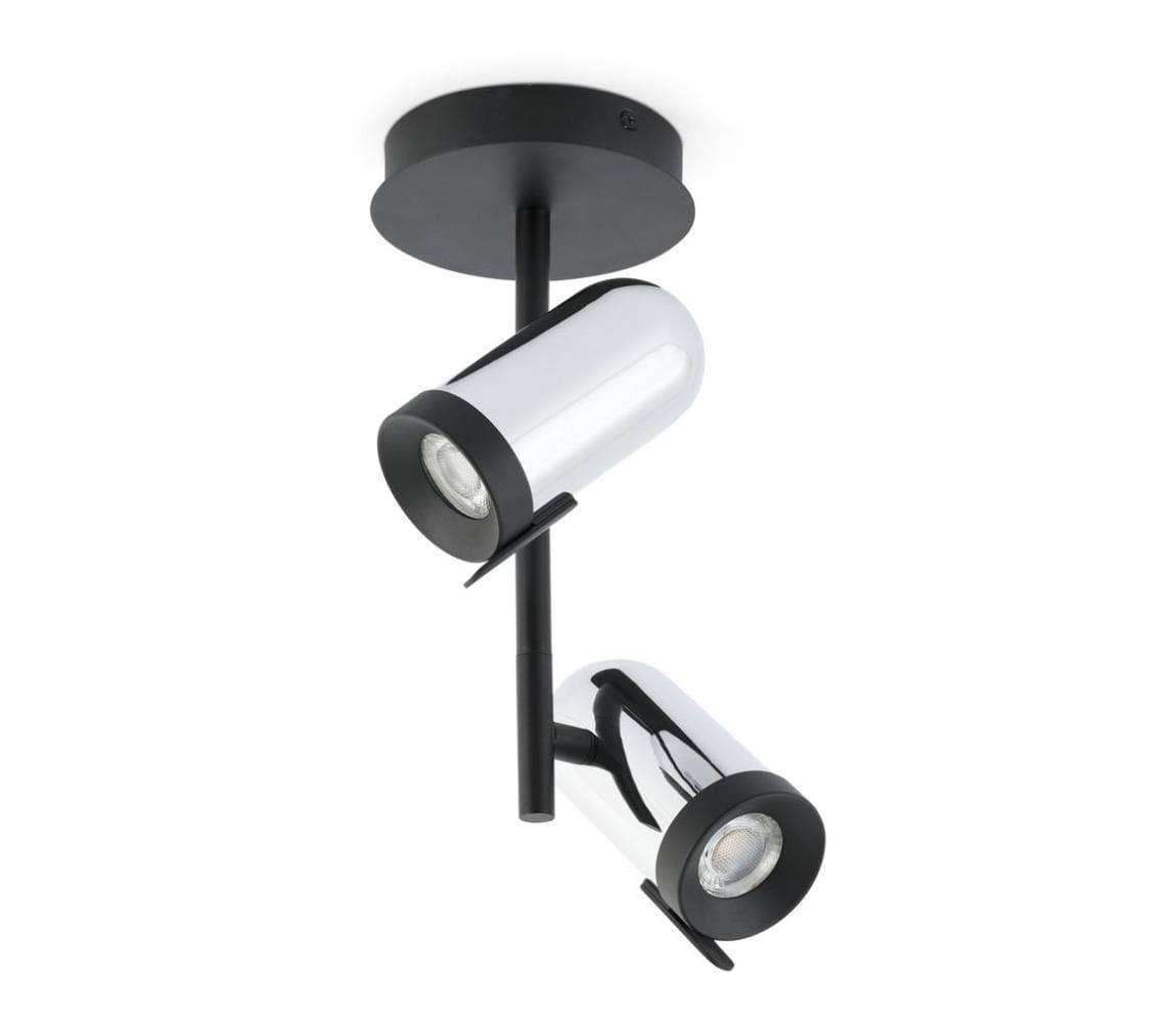 FARO Barcelona Faro 43534 - Bodové svietidlo ORLEANS 2xGU10/8W/230V strieborná/čierna 43534