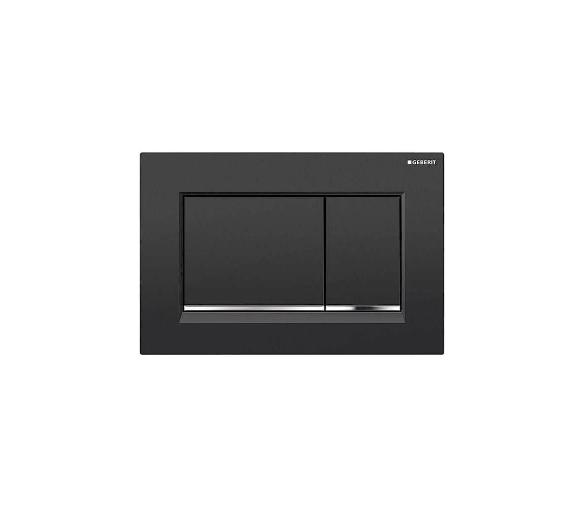 Geberit 115.883.KM.1 - Splachovacie tlačidlo 30 24,6x16,4 cm čierna/lesklý chróm 115.883.KM.1