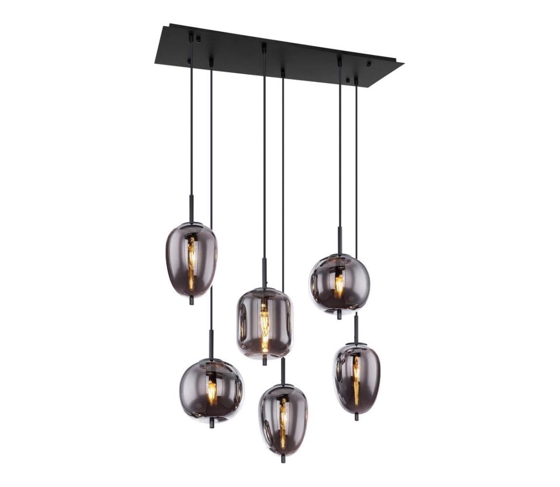 Globo 15345-6 - Luster na lanku BLACKY 6xE14/40W/230V čierna 15345-6