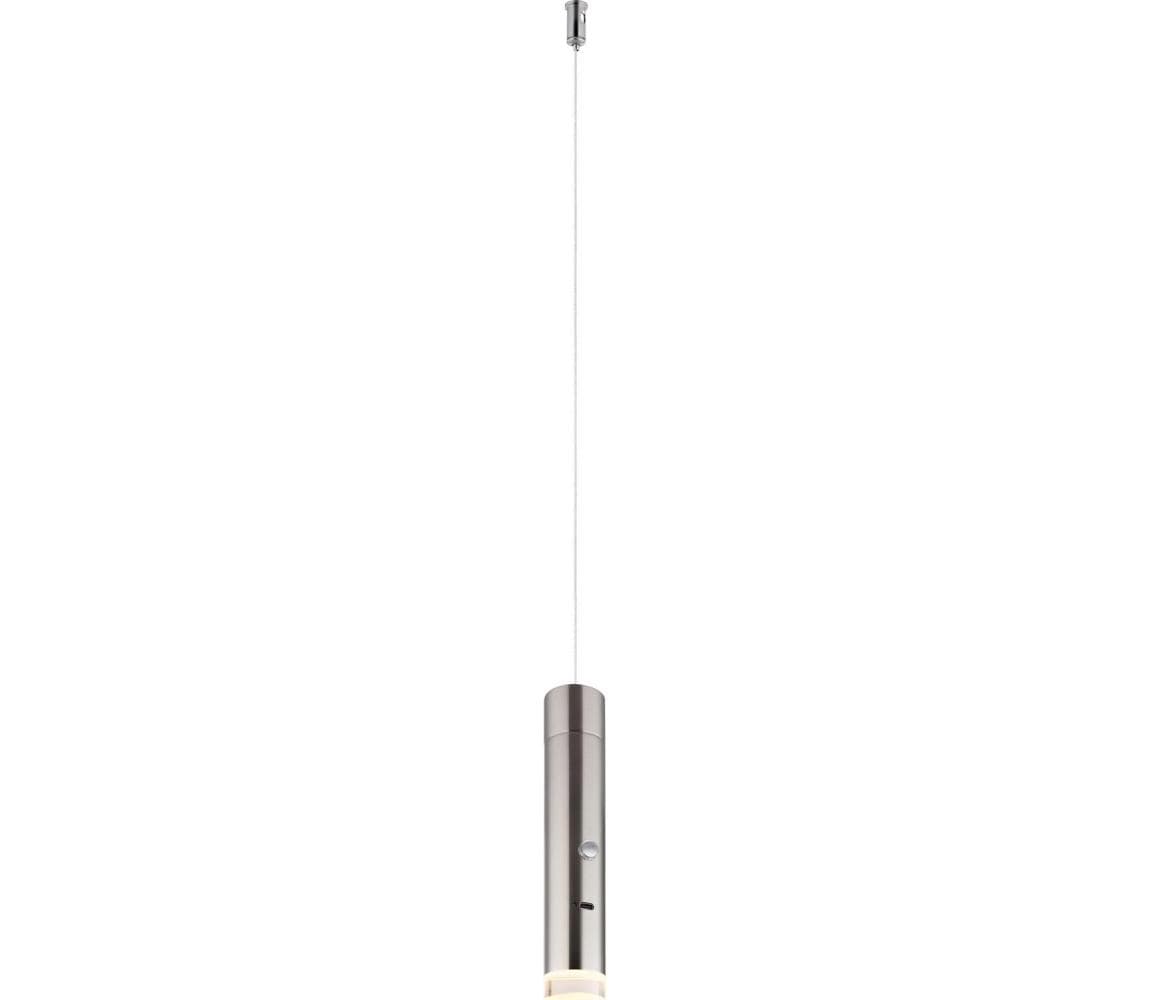 Globo 16060N - LED dotykové stmievateľné nabíjateľné svietidlo 2v1 PELO LED/2W/230/5V matný chróm 16060N