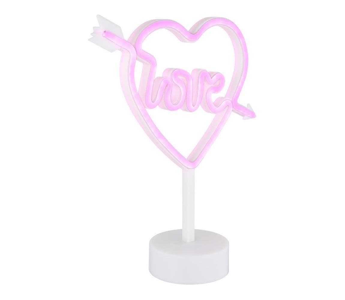 Globo 28066 - LED neonová stolná dekorácia ARMOR LED/2W/3xAA srdce 28066