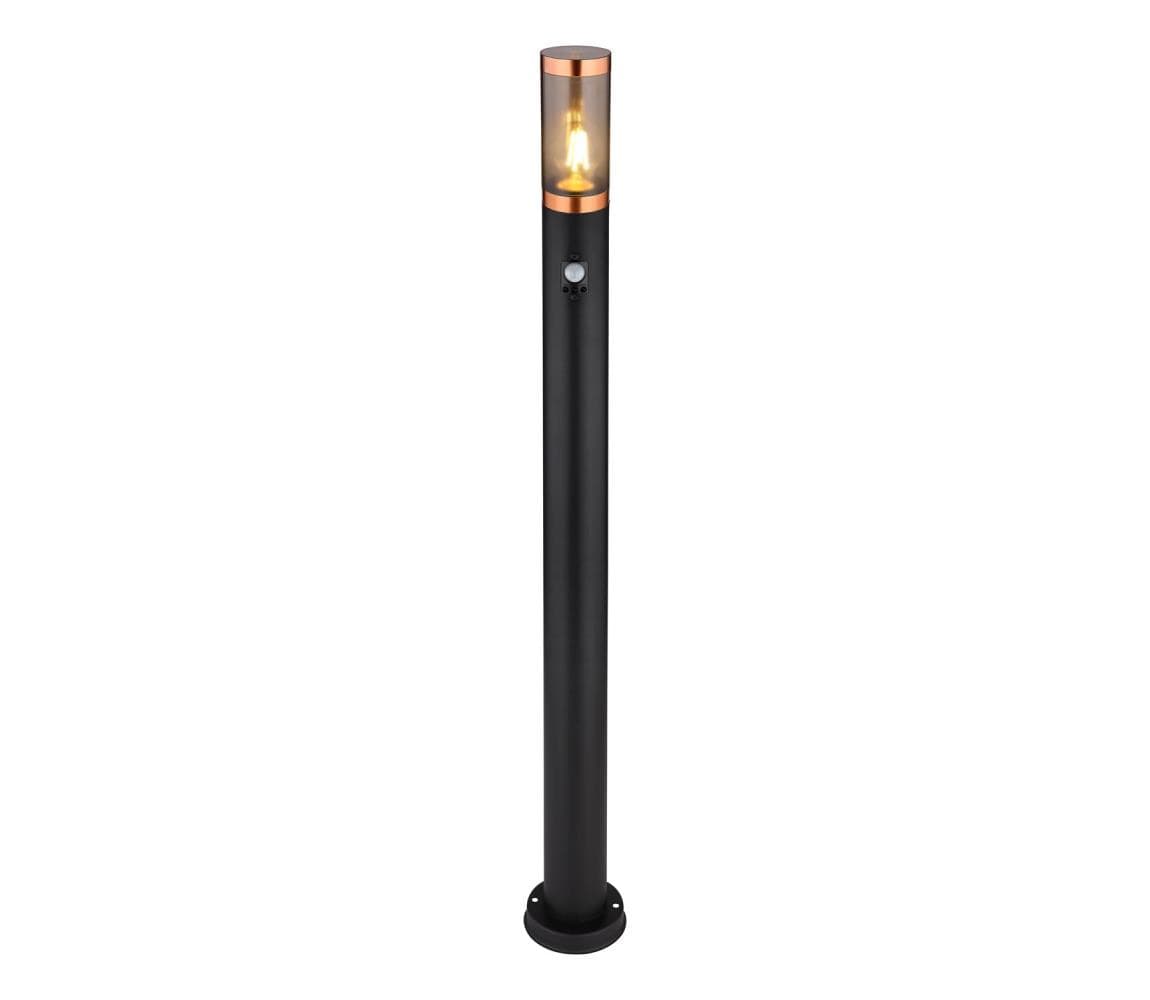 Globo 3159BCS-Von. lampa so senzorom BOSTON 1xE27/15W/230V IP44 110cm čierna/meď 3159BCS