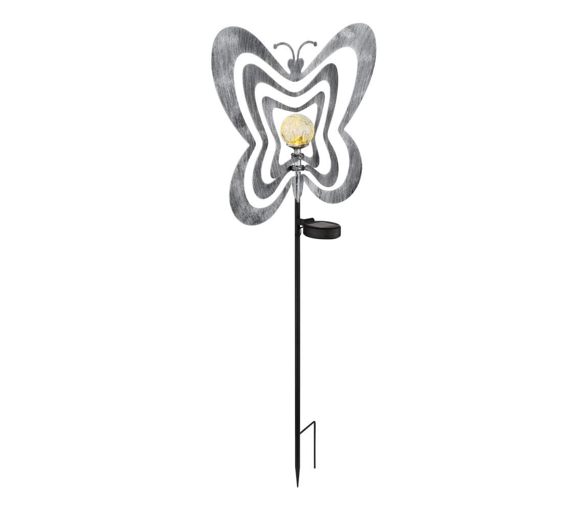 Globo 36581 - LED solárne svietidlo LED/0,06W/3V IP44 strieborný motýľ 36581