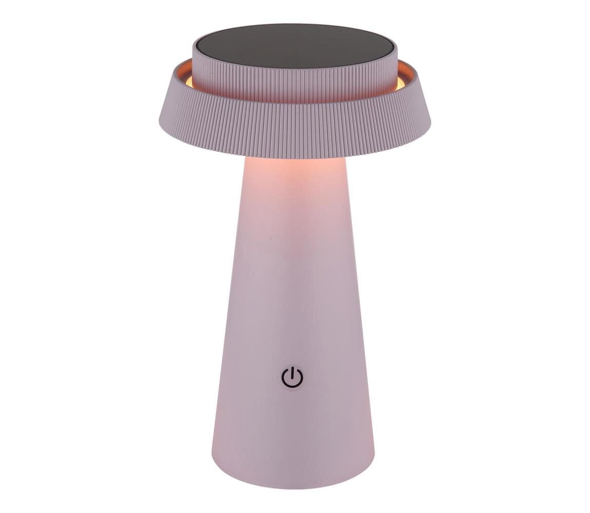 Globo 36624P - LED Stmievateľná solárna dotyková lampa LED/4W/3,7W IP54 ružová 36624P