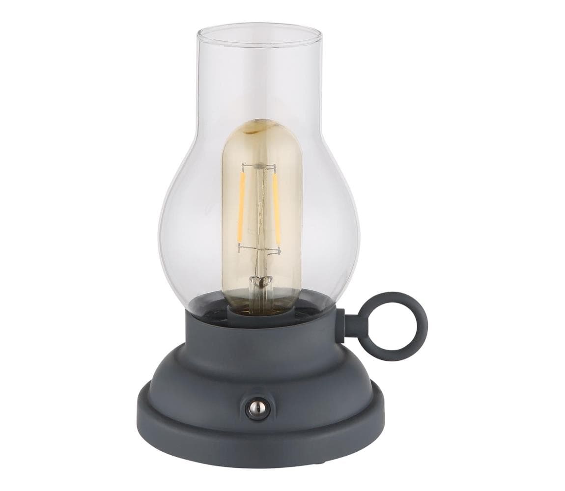 Globo 58016A - LED stmievateľná stolná lampa PETRO 1W/3,7V 1200 mAh antracit 58016A