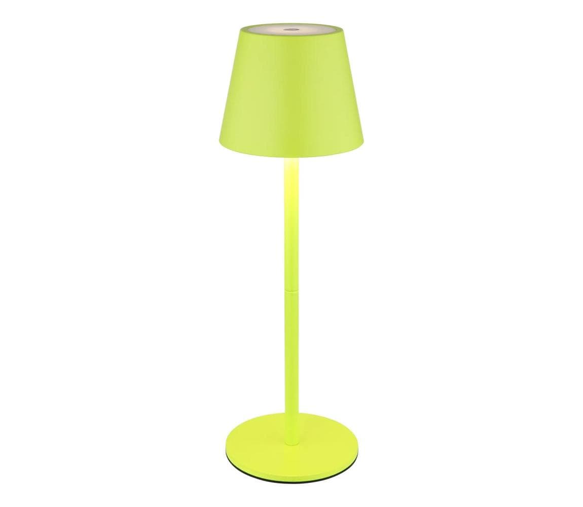 Globo 58488NG-LED Dotykovo stmievateľná nabíjateľná vonkajšia stolová lampa VANNIE 3W/5V IP54 1800mAh zelená 58488NG