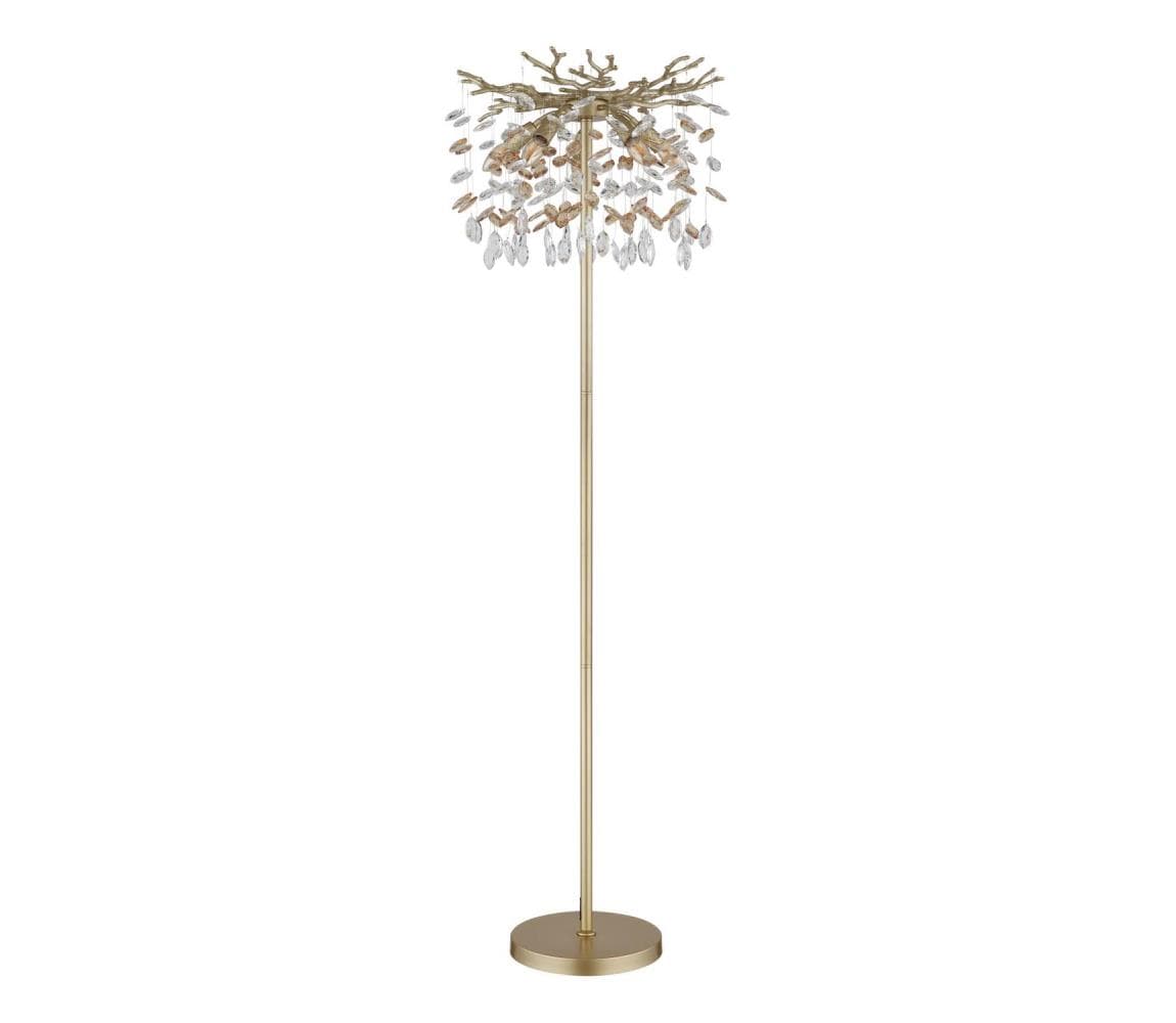 Globo 64138SG - Stojacia lampa QUEENA 5xE14/40W/230V zlatá 64138SG