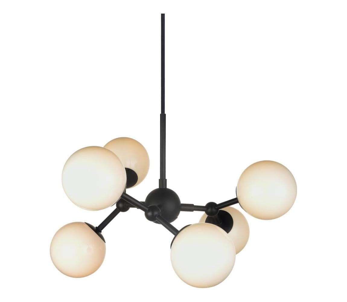 Halo Design 736546 - Závesný luster na lanku ATOM 6xG9/28W/230V priemer 45 cm čierna/biela 736546