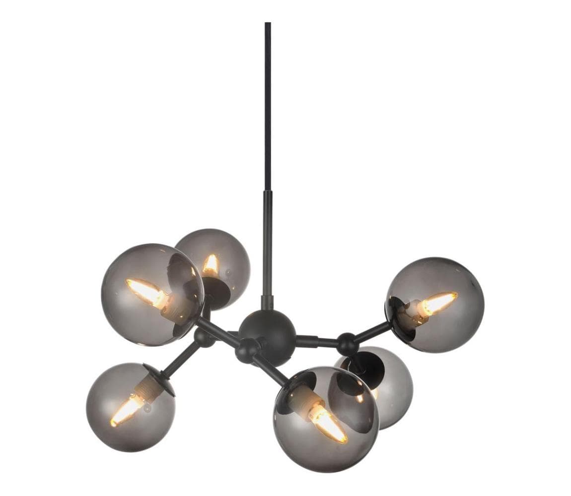 Halo Design 736553 - Luster na lanku ATOM 6xG9/28W/230V pr. 45 cm čierna/k. čierna 736553