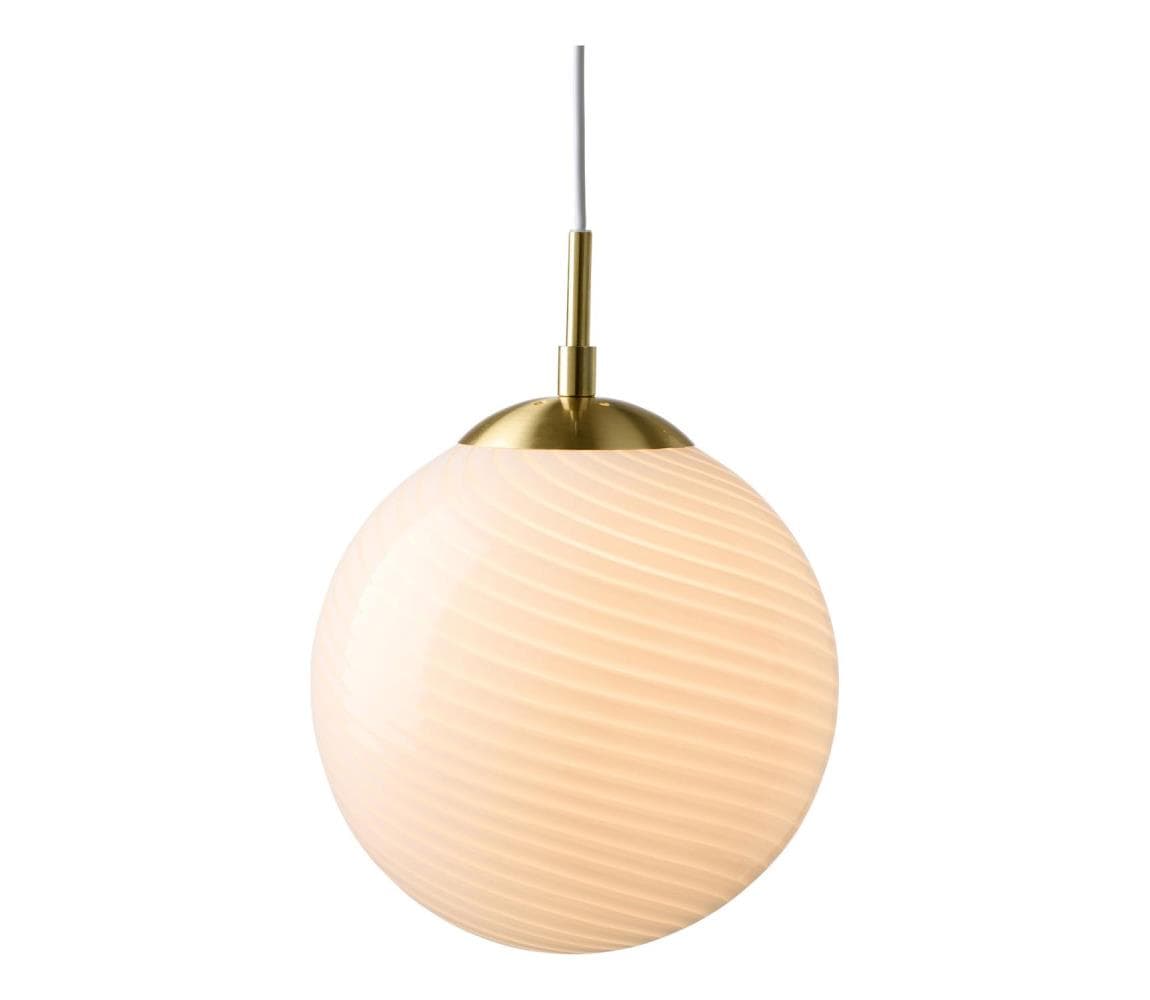 Halo Design 748457 - Luster na lanku CANDY 1xE27/25W/230V priemer 25 cm krémová/mosadz 748457