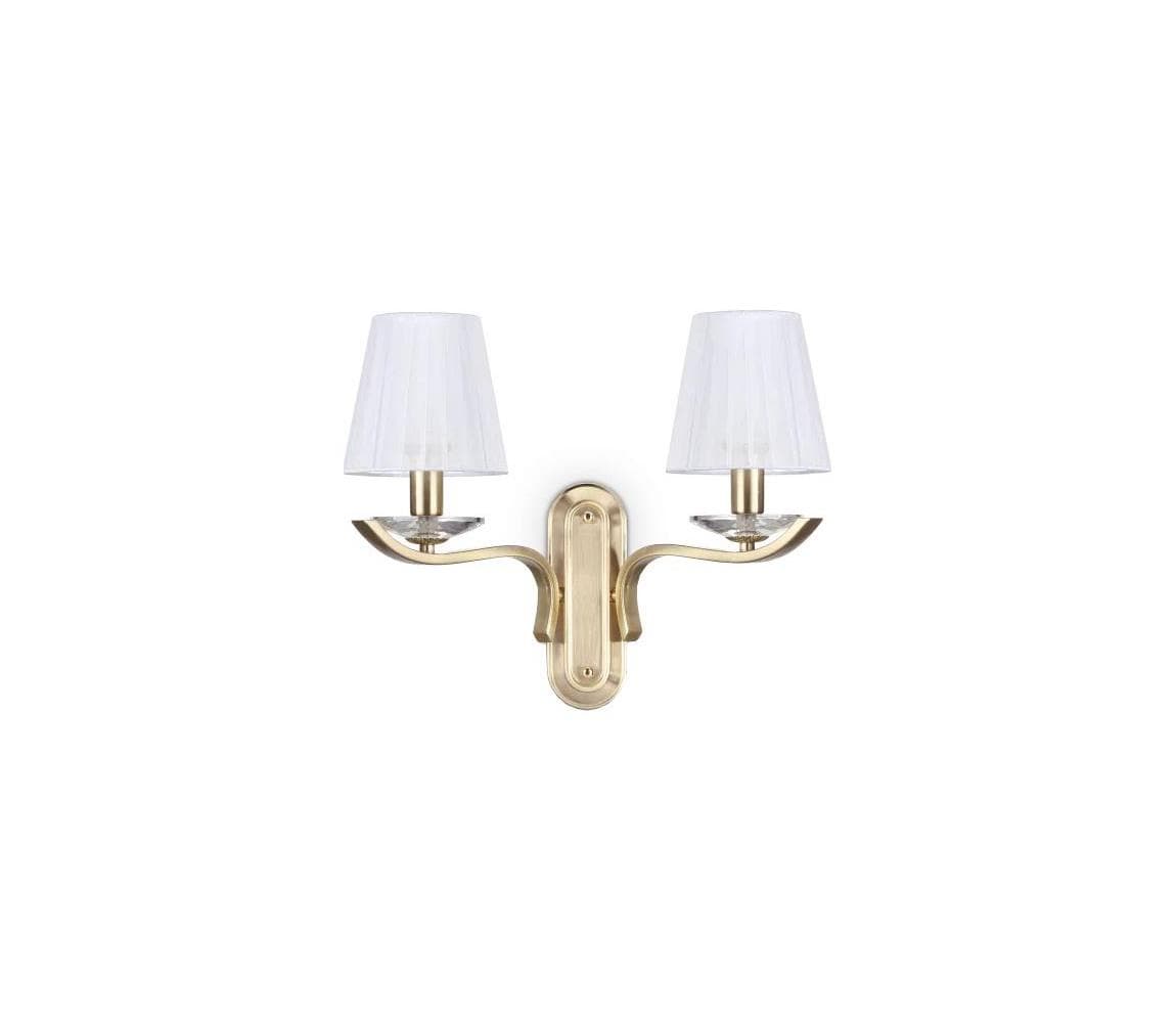 Ideal Lux - Krištáľová nástenná lampa PEGASO 2xE14/28W/230V zlatá 197708