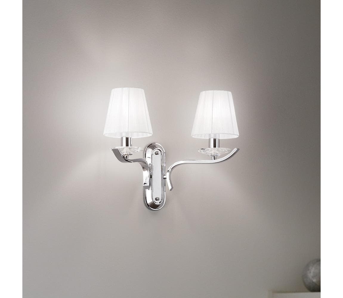 Ideal Lux - Krištáľové nástenné svietidlo PEGASO 2xE14/28W/230V lesklý chróm 059211
